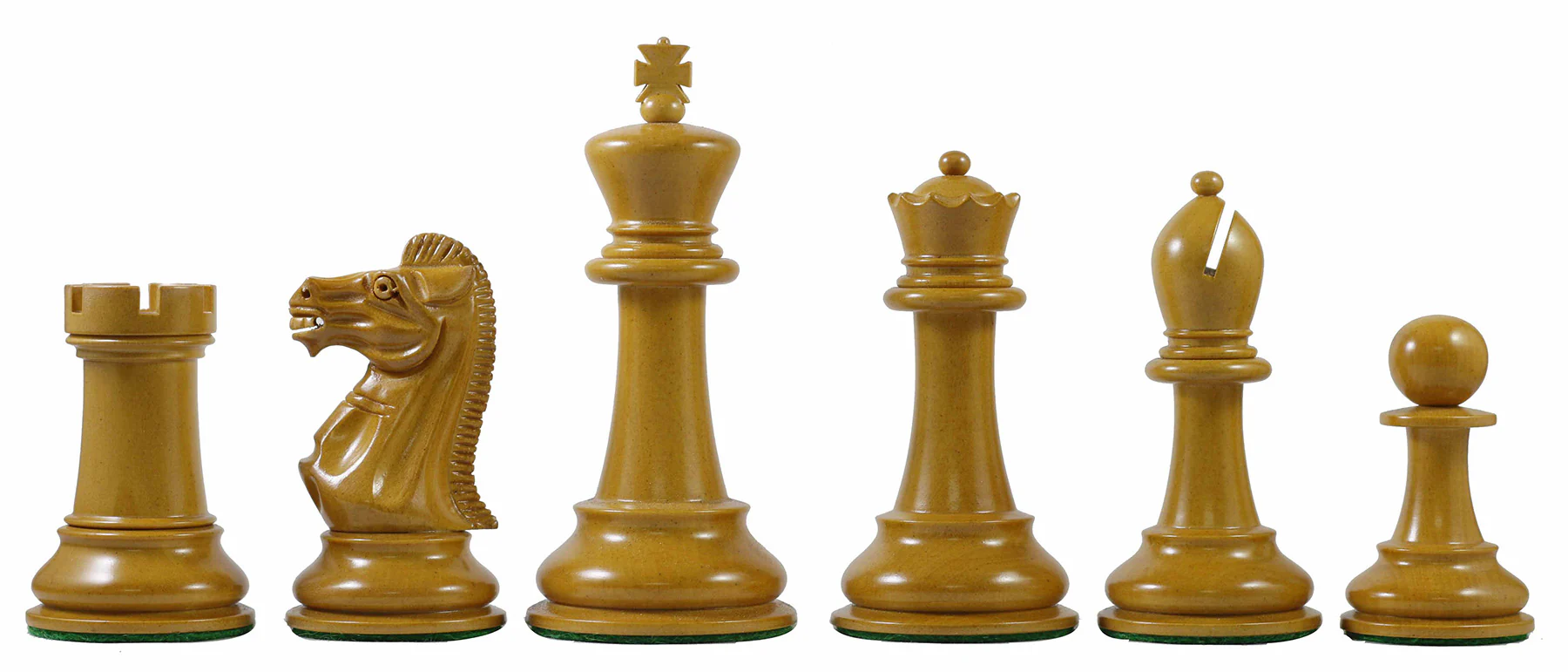 17th Olympiad Havanna 1966 Circa Reproduction 3.78" Staunton Chessmen Antiqued/Ebonised Boxwood - Image 5