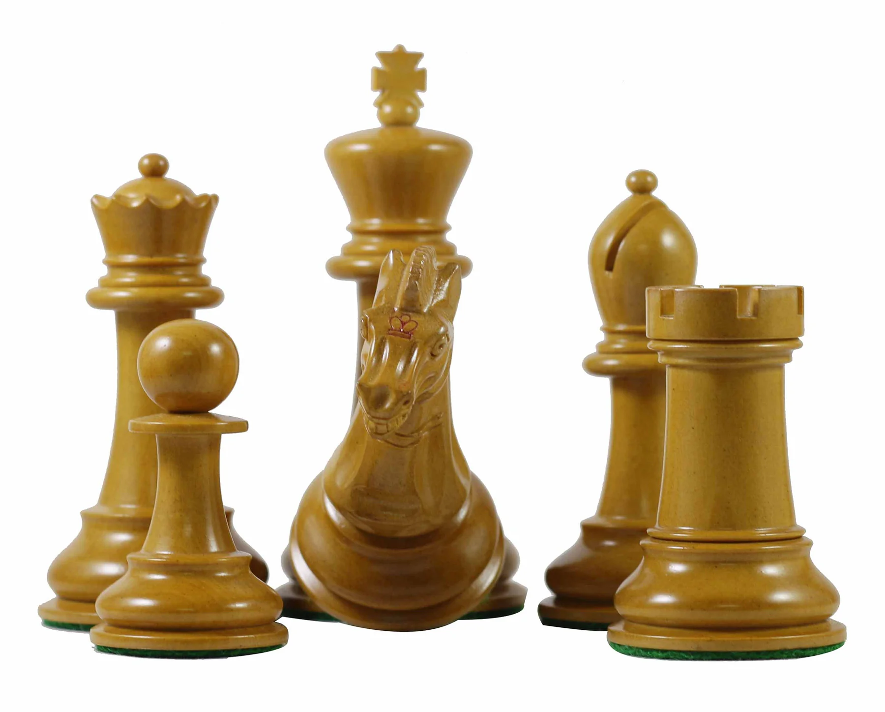 17th Olympiad Havanna 1966 Circa Reproduction 3.78" Staunton Chessmen Antiqued/Ebonised Boxwood - Image 7