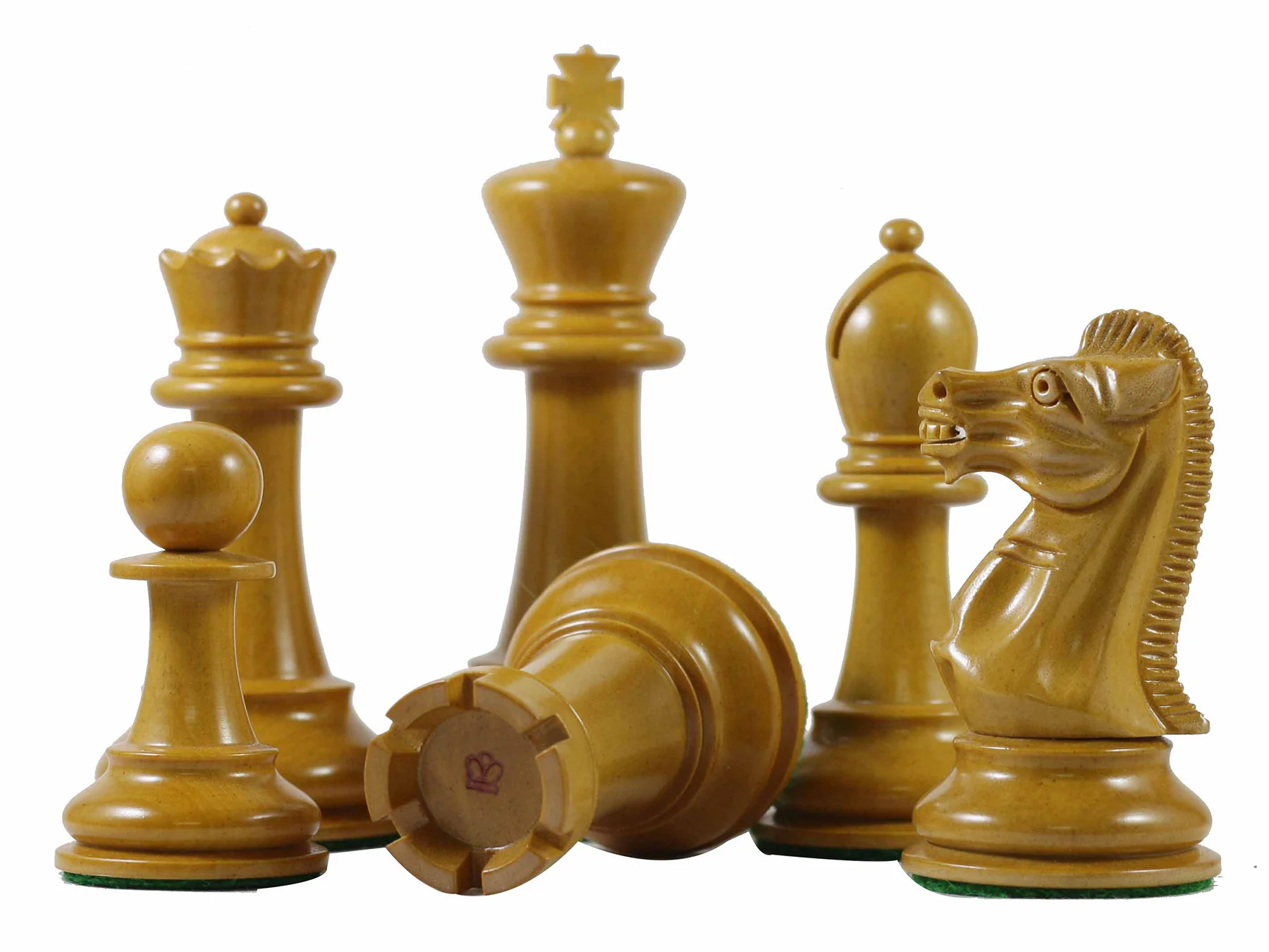 17th Olympiad Havanna 1966 Circa Reproduction 3.78" Staunton Chessmen Antiqued/Ebonised Boxwood - Image 8