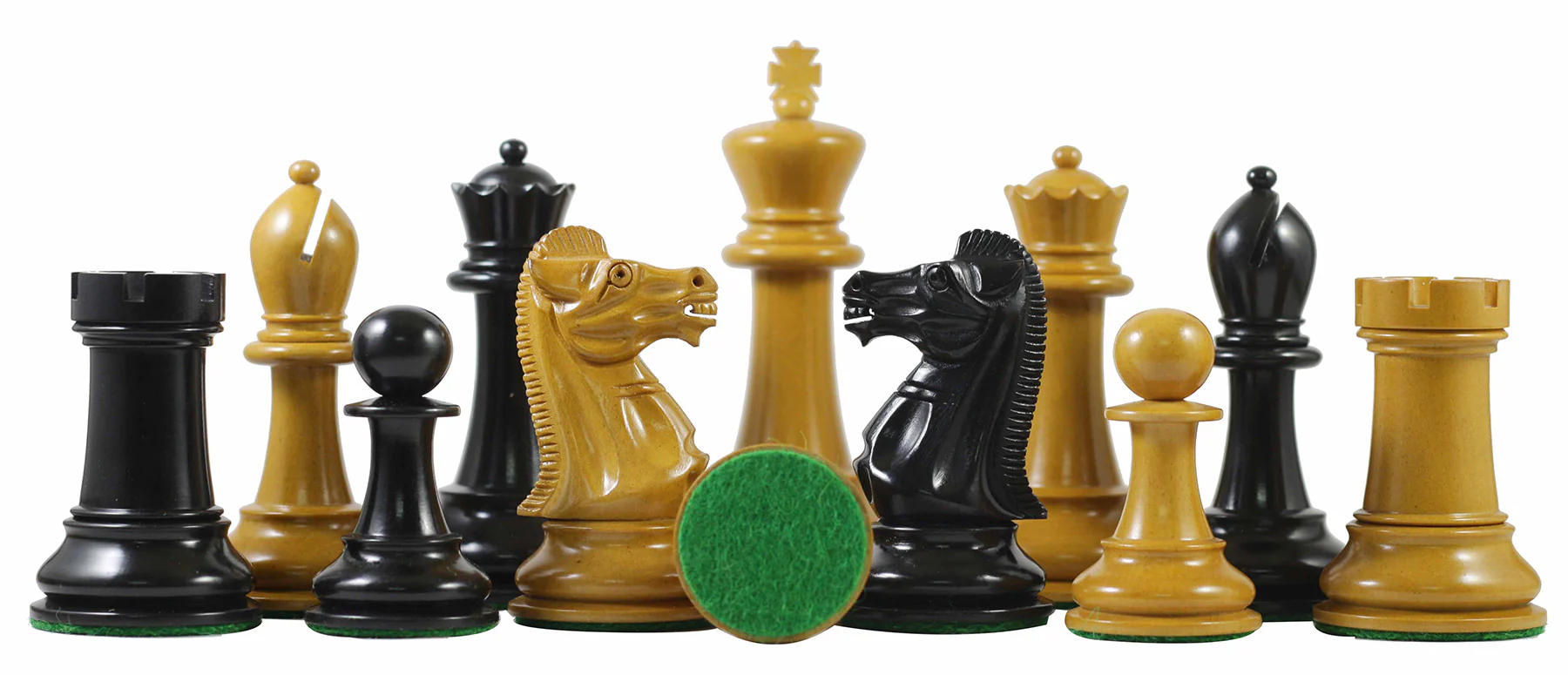 17th Olympiad Havanna 1966 Circa Reproduction 3.78" Staunton Chessmen Antiqued/Ebonised Boxwood - Image 9