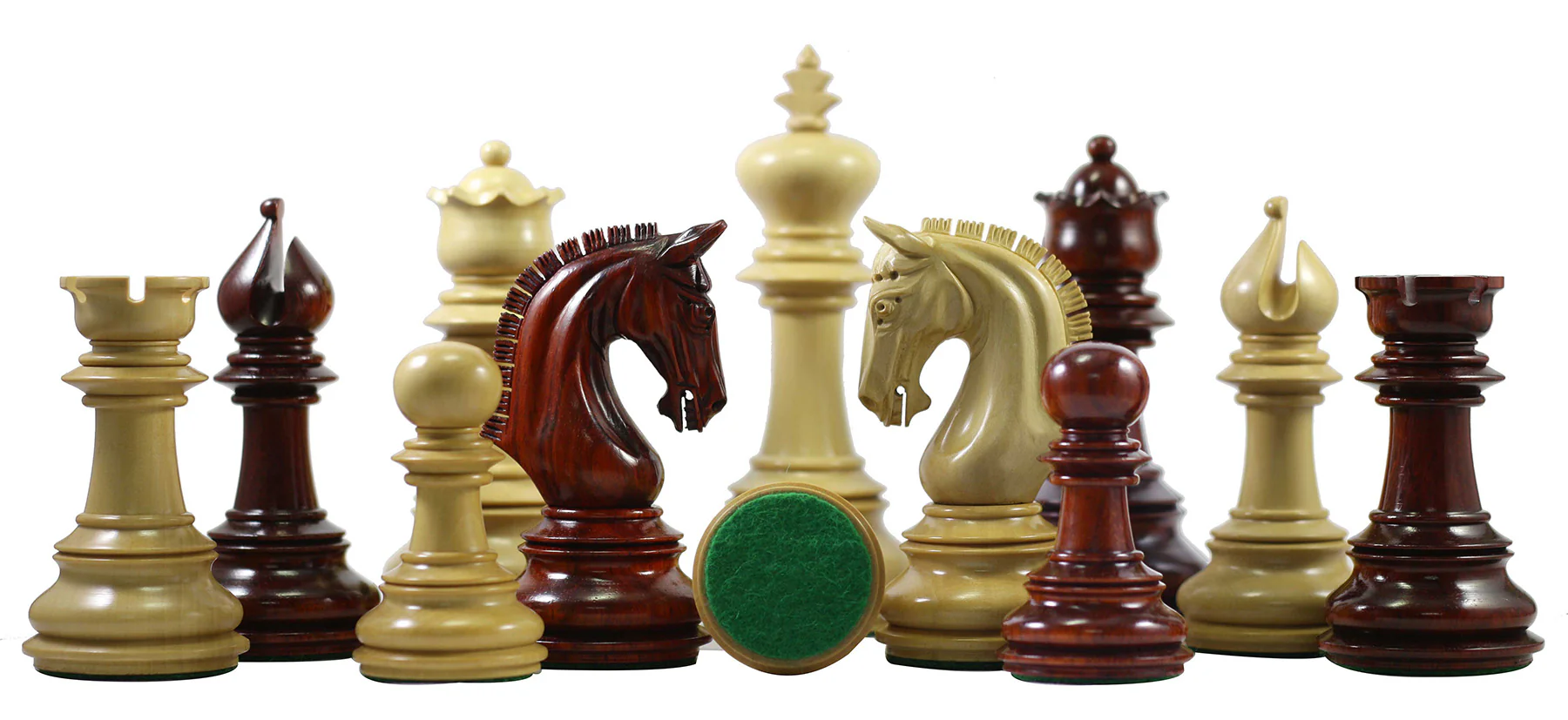 Alexandria Series 4.5" Premium Staunton Padouk Wood Chessmen - Image 3