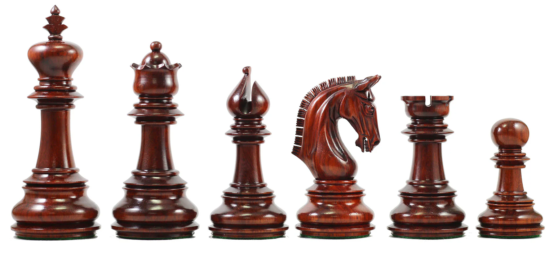 Alexandria Series 4.5" Premium Staunton Padouk Wood Chessmen - Image 5