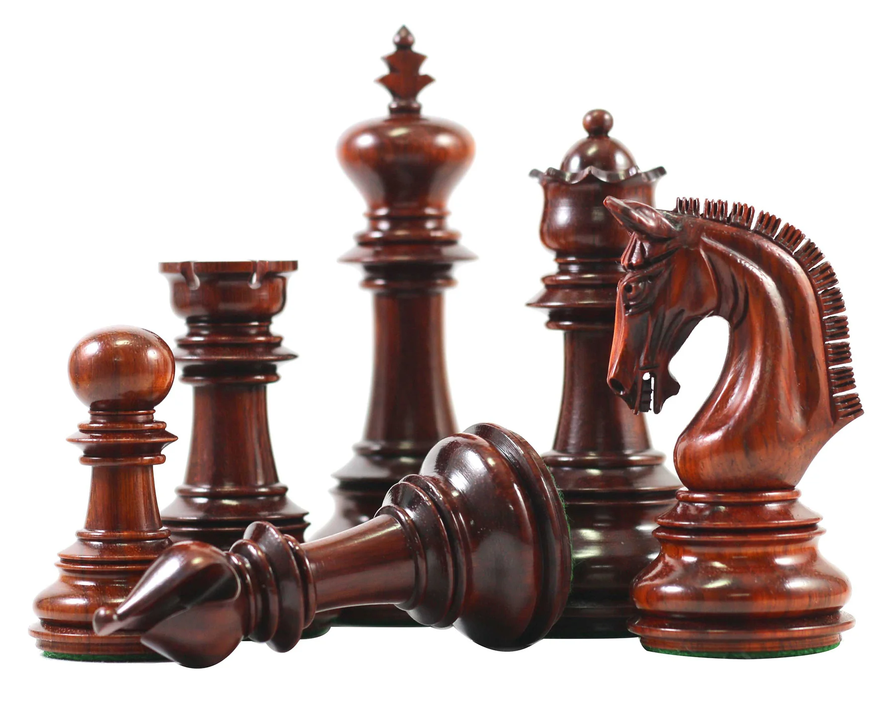Alexandria Series 4.5" Premium Staunton Padouk Wood Chessmen - Image 7