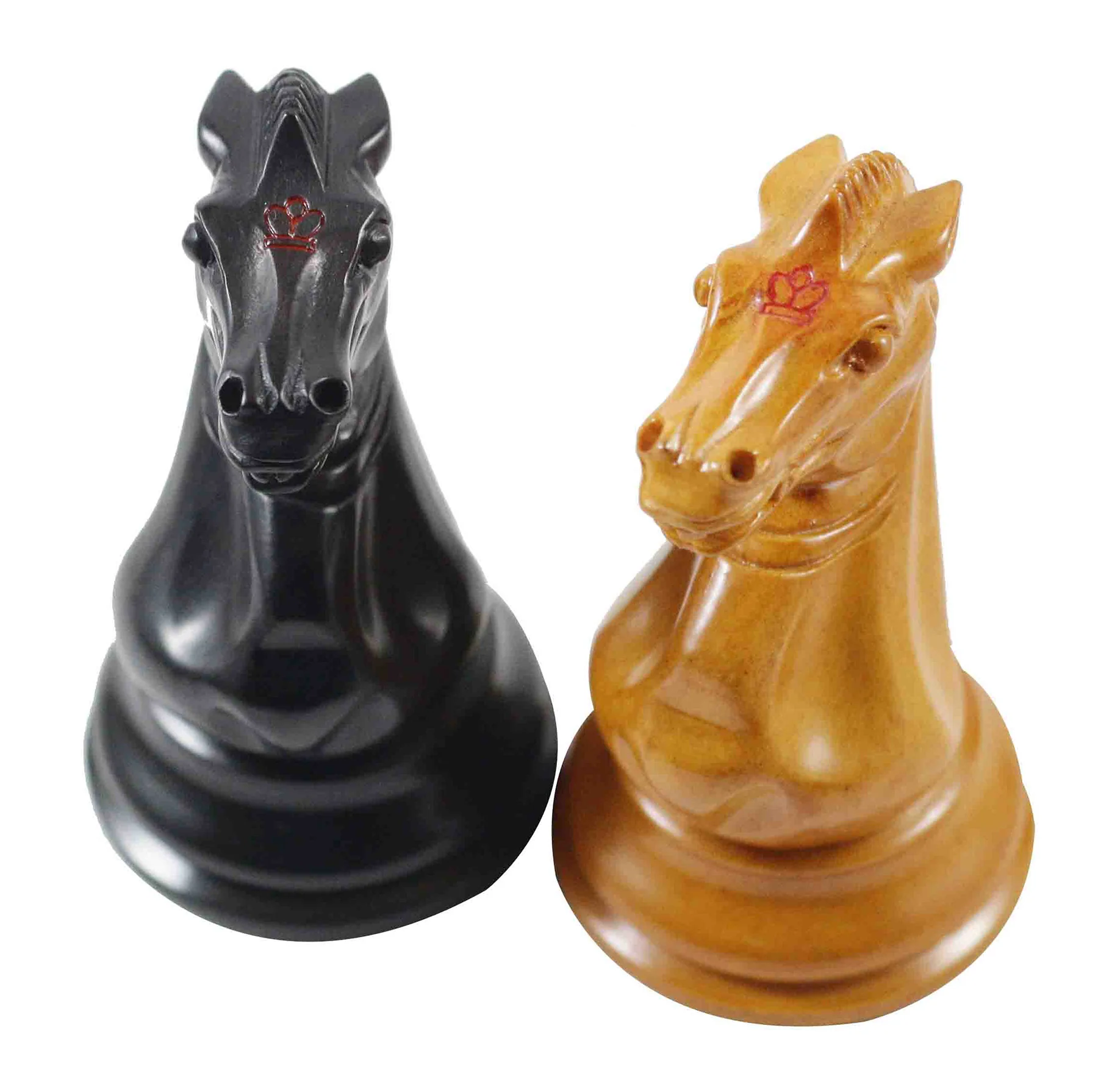 Anderson 1855-60 Reproduction 4.4" Staunton Chessmen in Antiqued Boxwood & Ebony - Image 6