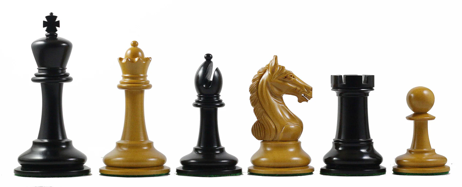 Warrior Series 4" Premium Staunton Chess Set in Ebony and Antiqued Box Wood - Image 3