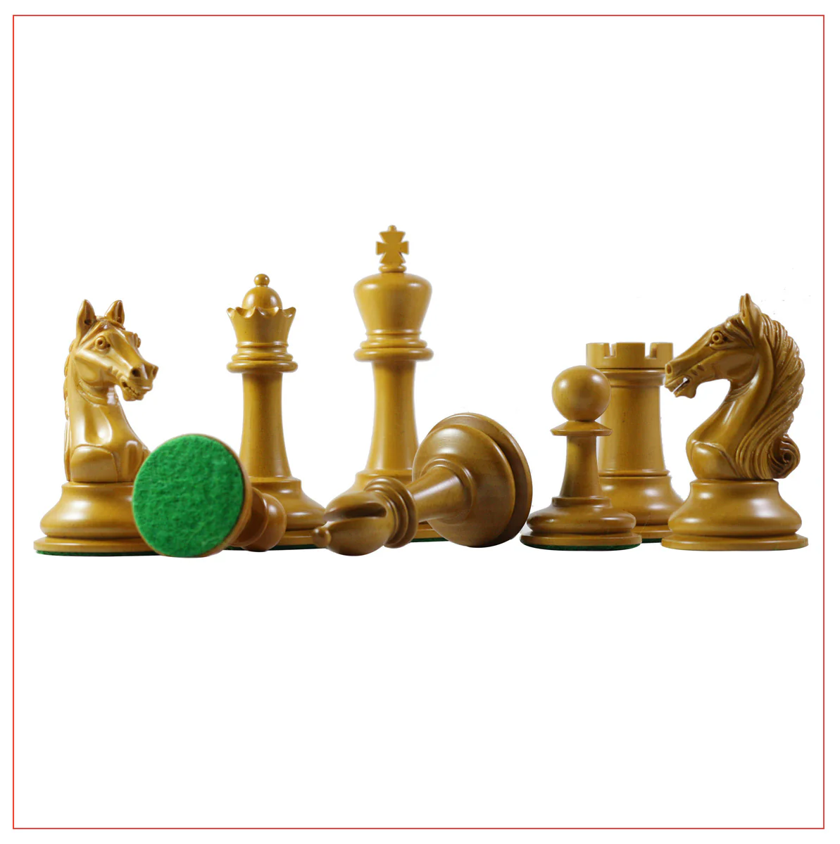 Antique Warrior 4" Chess Set in antiqued box wood and ebony wood - Image 6