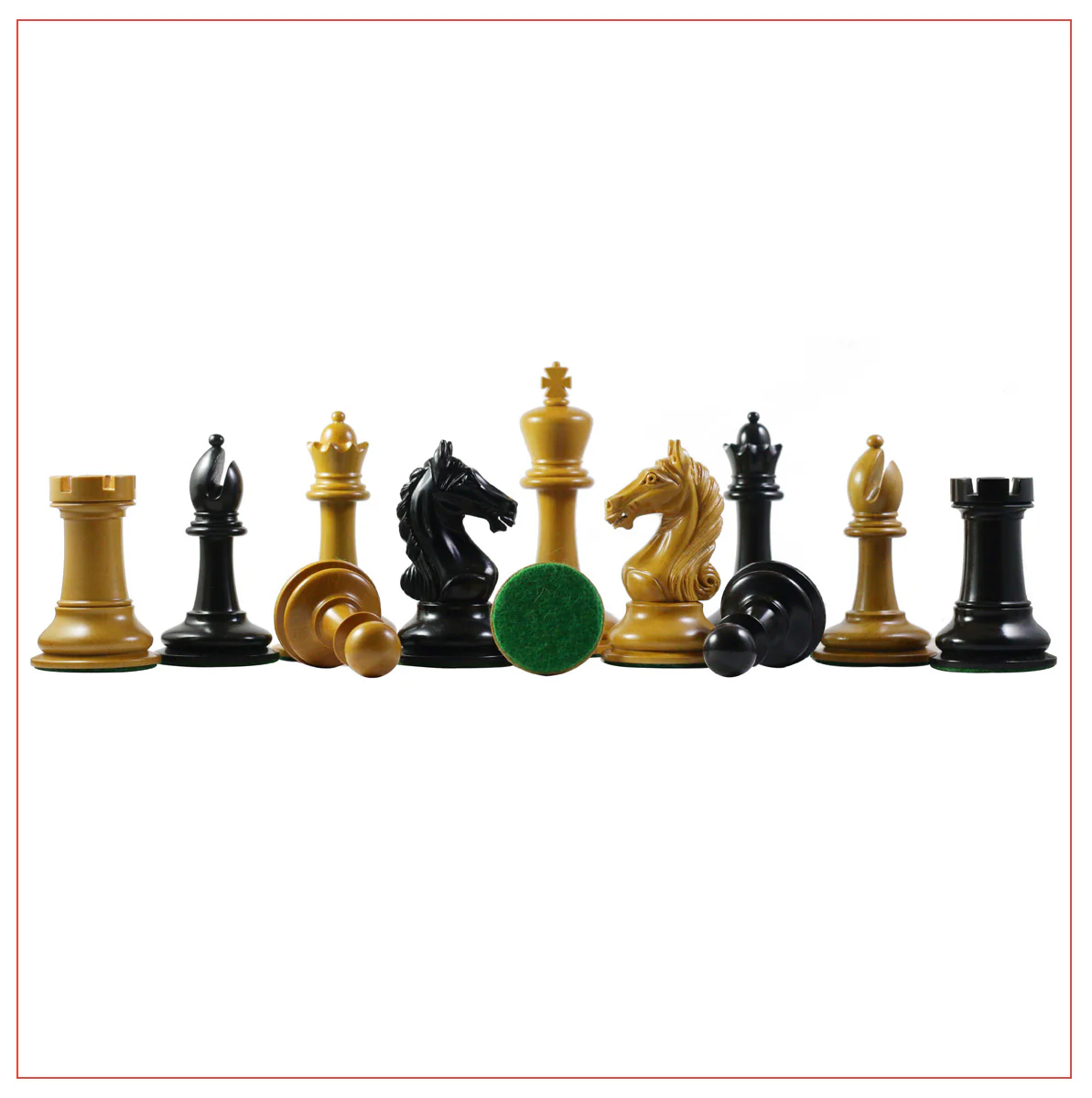 Antique Warrior 4" Chess Set in antiqued box wood and ebony wood - Image 7