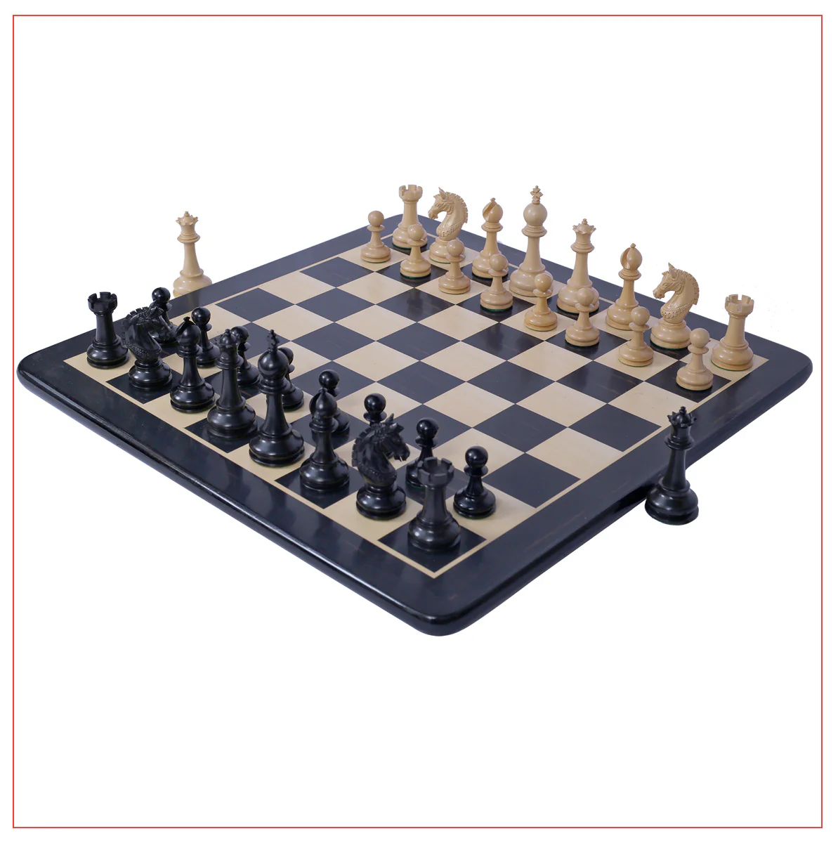 Aristocrat Series Ebony Staunton 4.1" Chessmen with Board - Image 3
