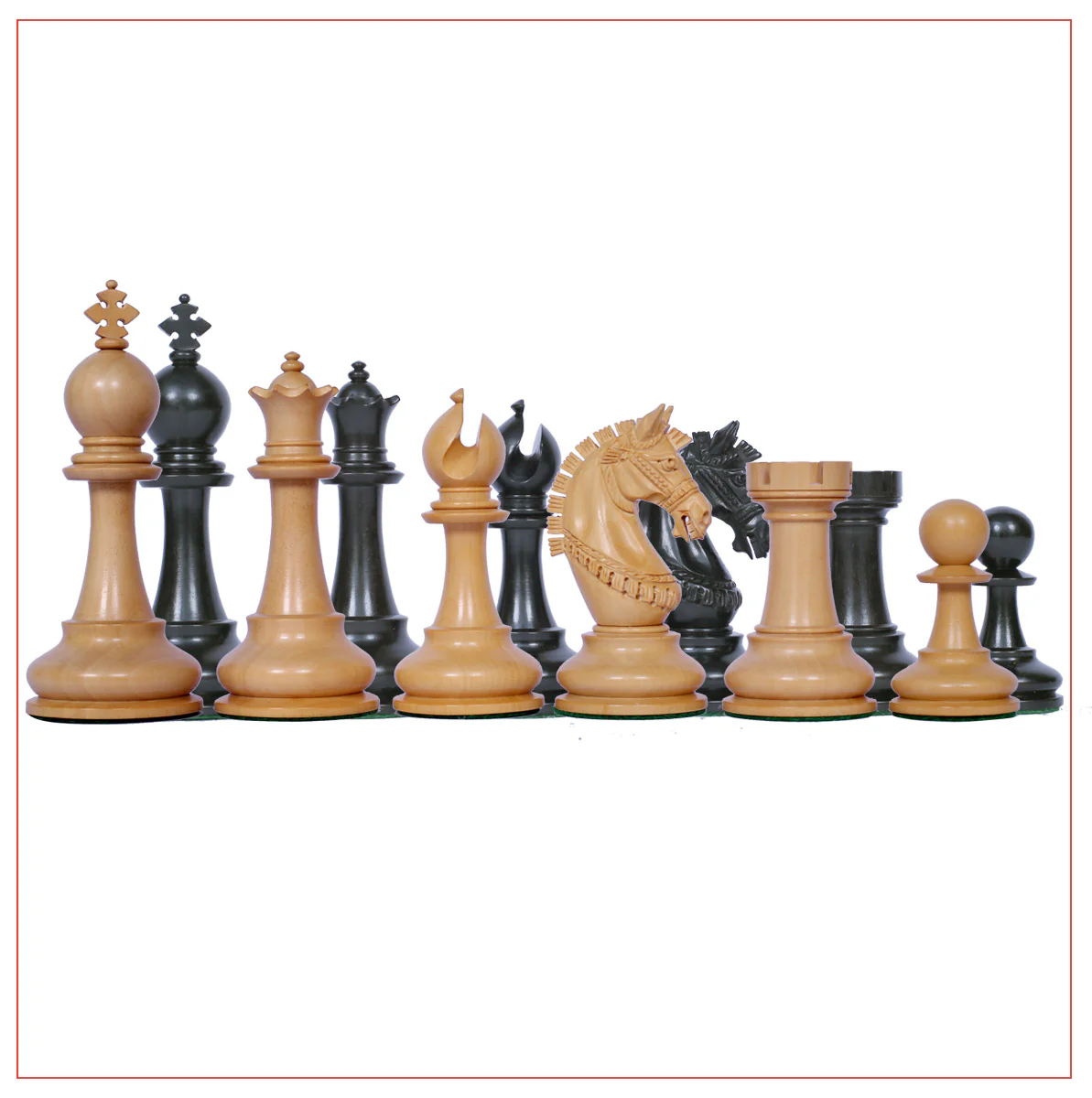 Aristocrat Series Ebony Staunton 4.1" Chessmen with Board - Image 6
