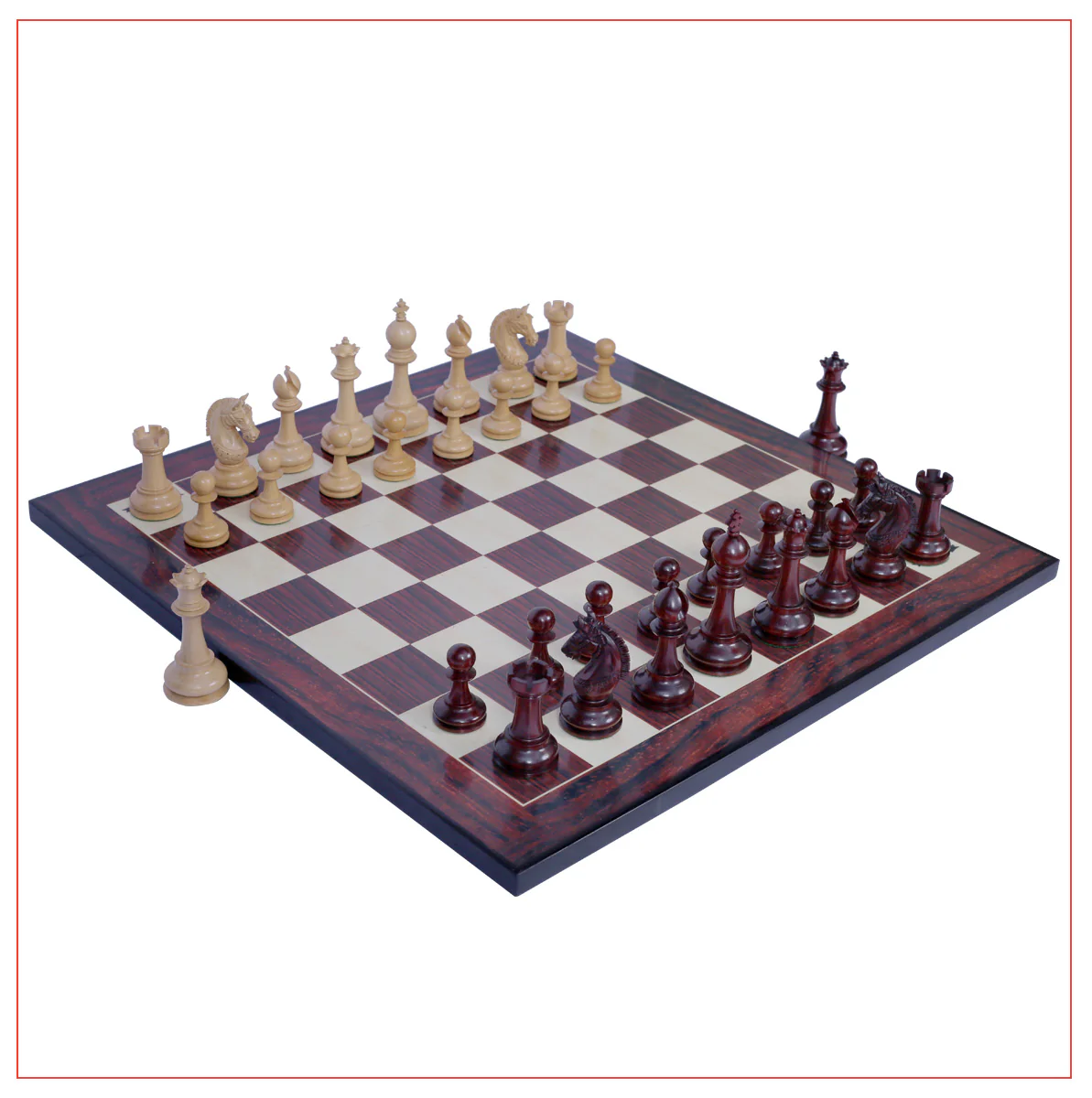 Aristocrat Series Padouk Wood Chess Set - Image 3