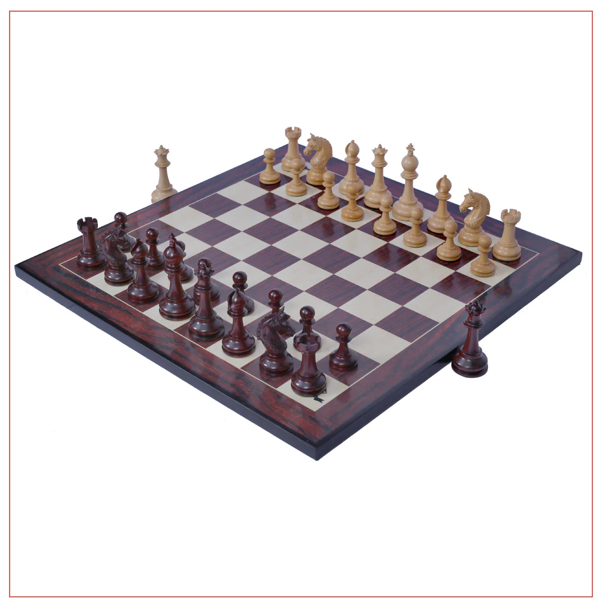 Aristocrat Series Padouk Wood Chess Set - Image 4