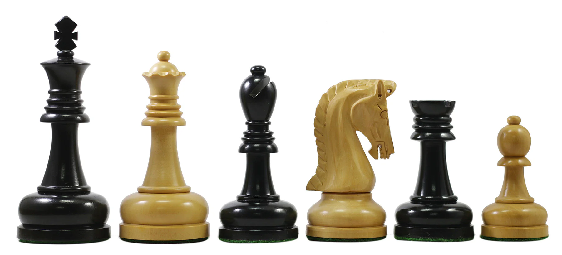 Augusta Series 4.125" Premium Staunton Chess Set in Ebony and Box Wood - Image 3