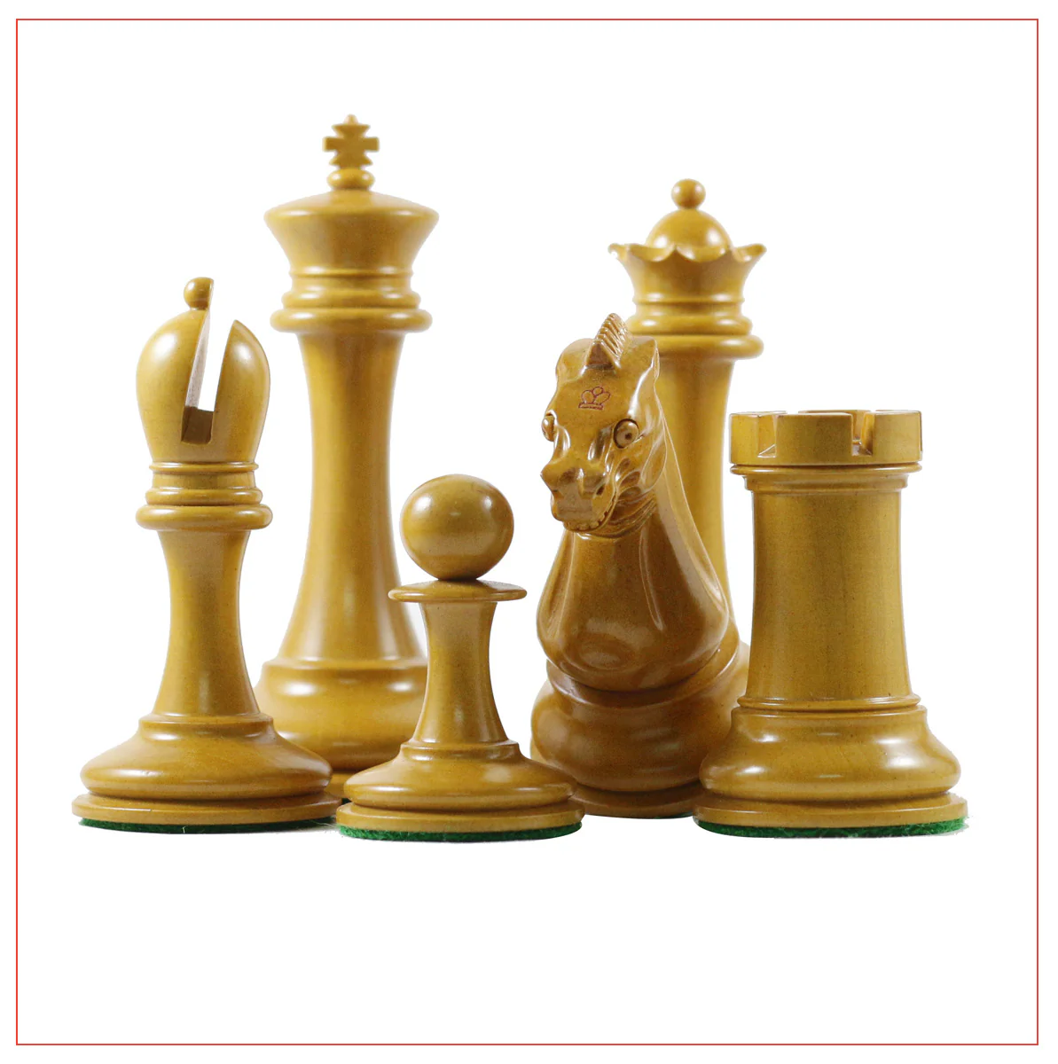 B & Company Reproduction 4.4" Staunton Ebony/Boxwood Chess Set - Image 8