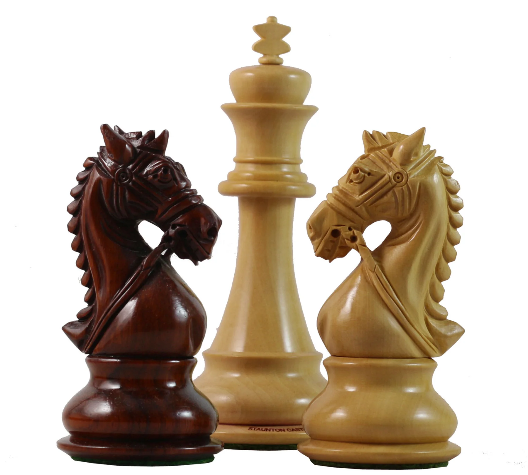 Bridle Series 4.5" Premium Staunton Chess Set in African Padouk and Box Wood - Image 4