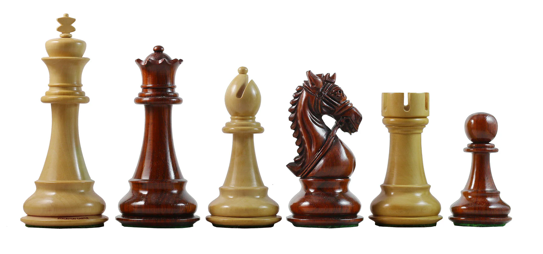 Bridle Series 4.5" Premium Staunton Chess Set in African Padouk and Box Wood - Image 8