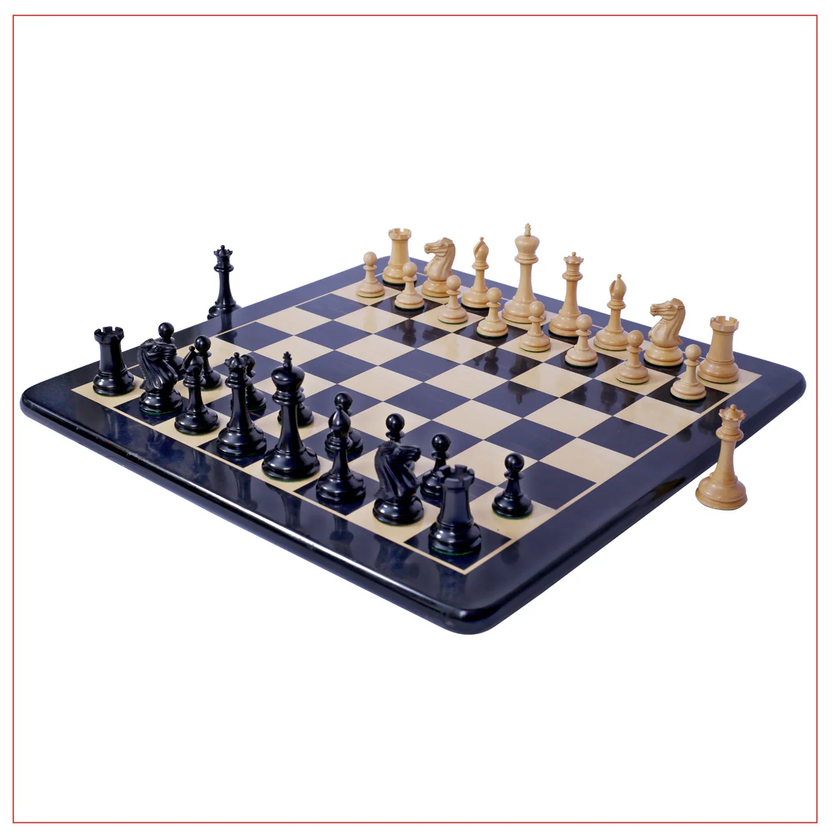 Championship Series 3.5" Ebony Staunton Chess Set - Image 4