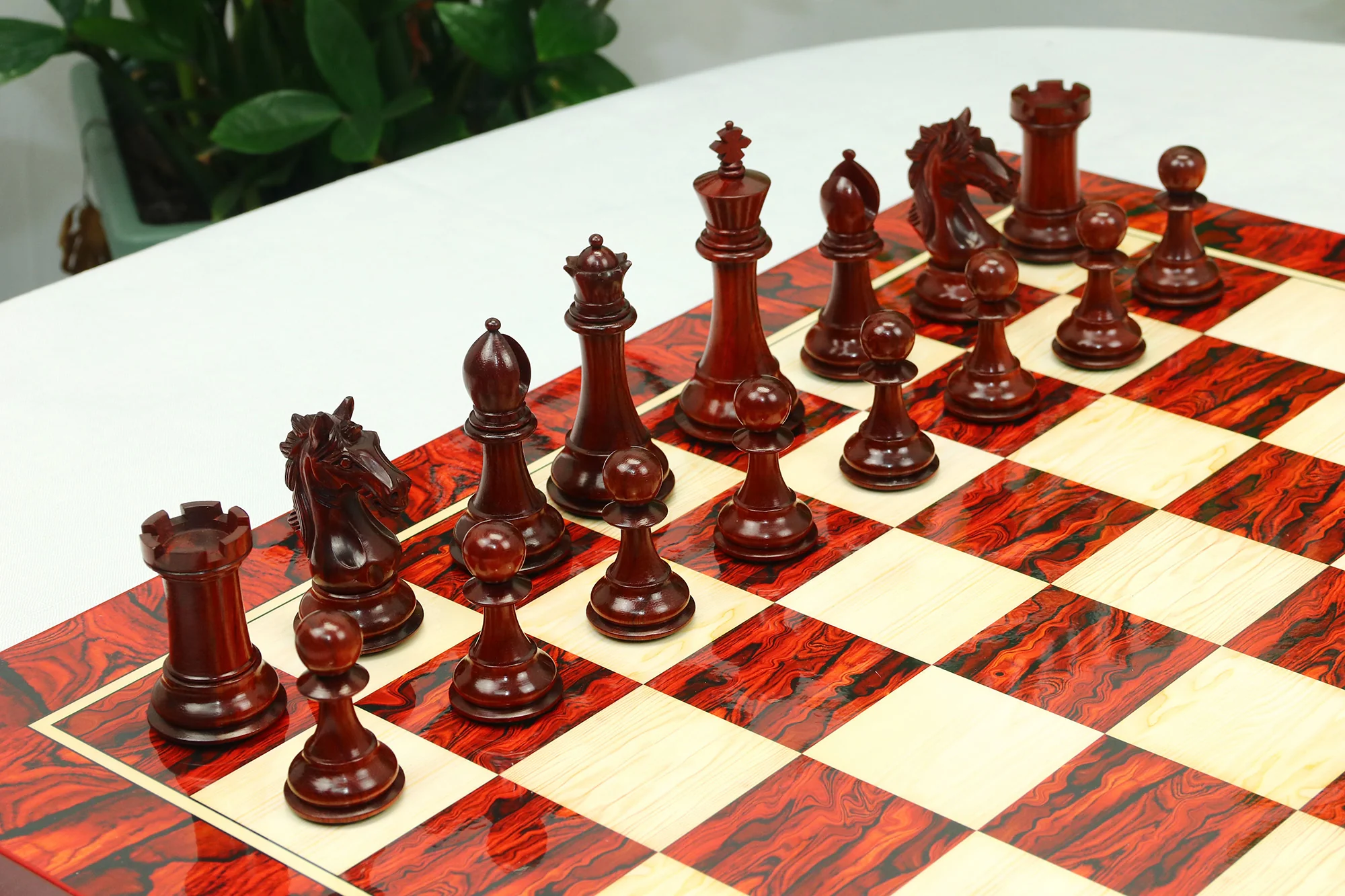 Elite Series 4.25" Luxury  Staunton Chess set in African Padouk & Boxwood - Image 30