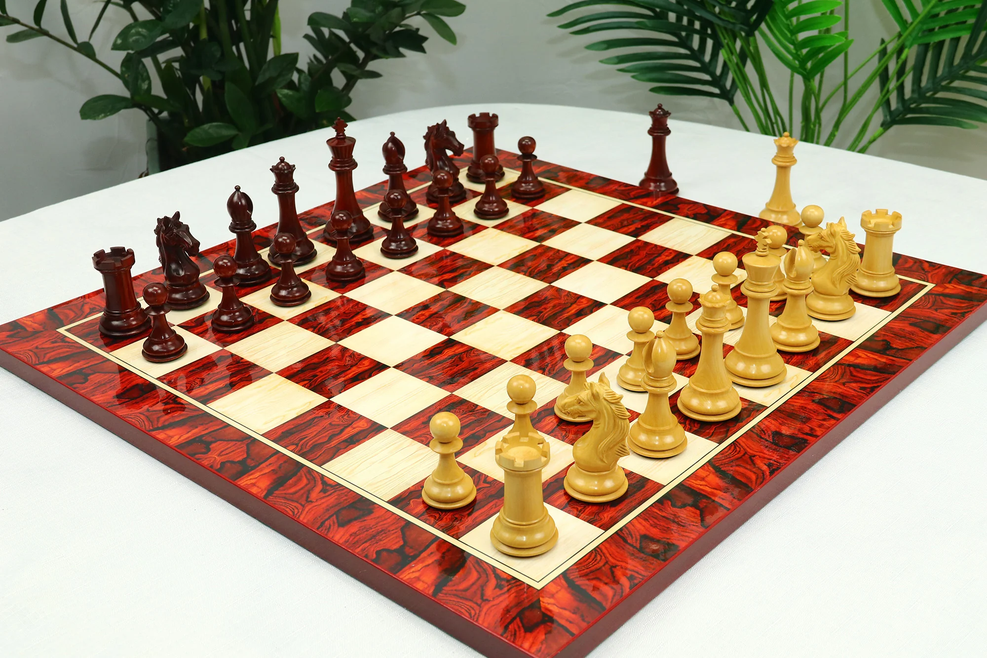 Elite Series 4.25" Luxury  Staunton Chess set in African Padouk & Boxwood - Image 31
