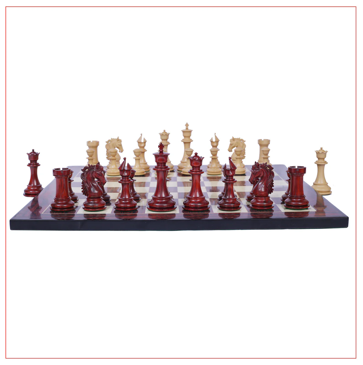 Heritage Series 4.4" Staunton African Padouk Chess Set - Image 4