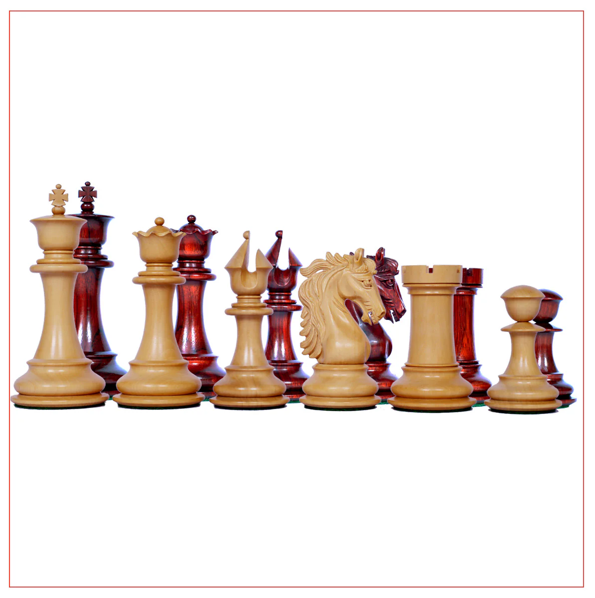 Heritage Series 4.4" Staunton African Padouk Chess Set - Image 5