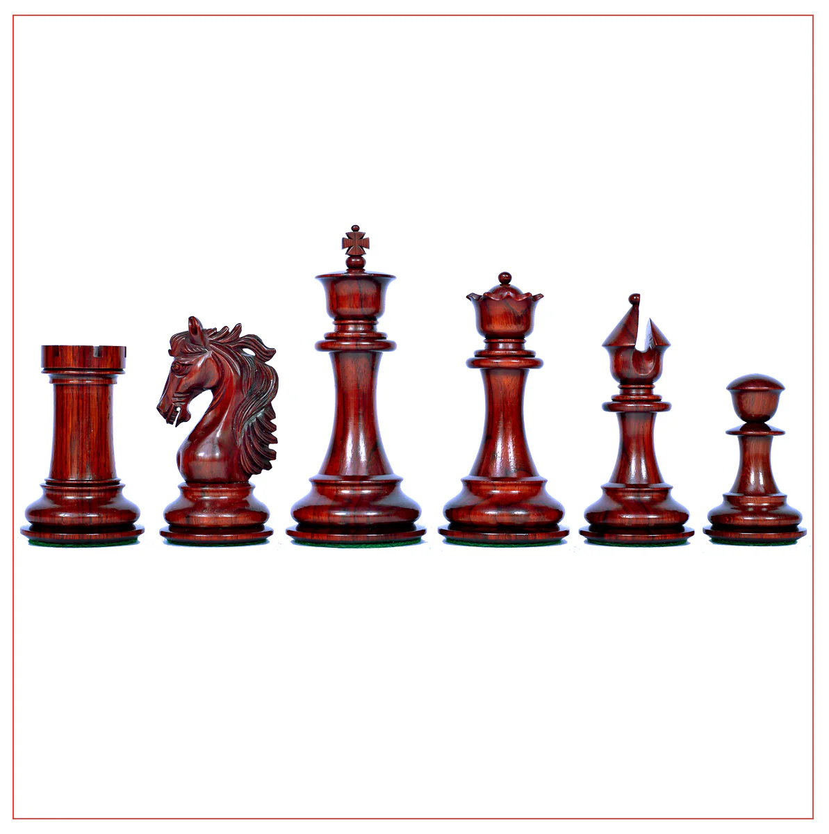 Heritage Series 4.4" Staunton African Padouk Chess Set - Image 7