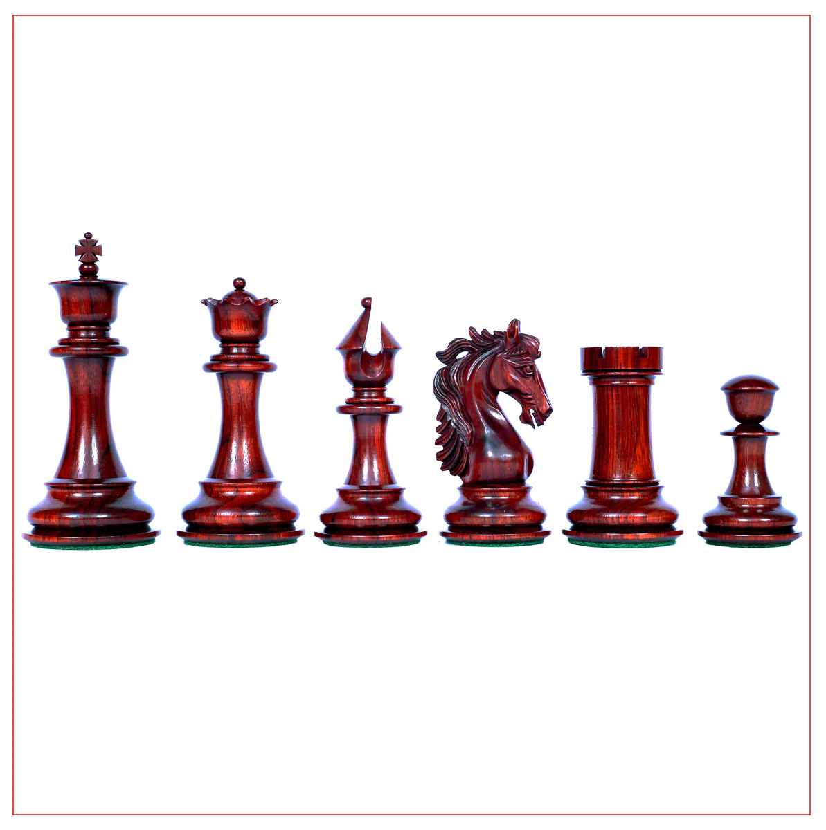 Heritage Series 4.4" Staunton African Padouk Chess Set - Image 9