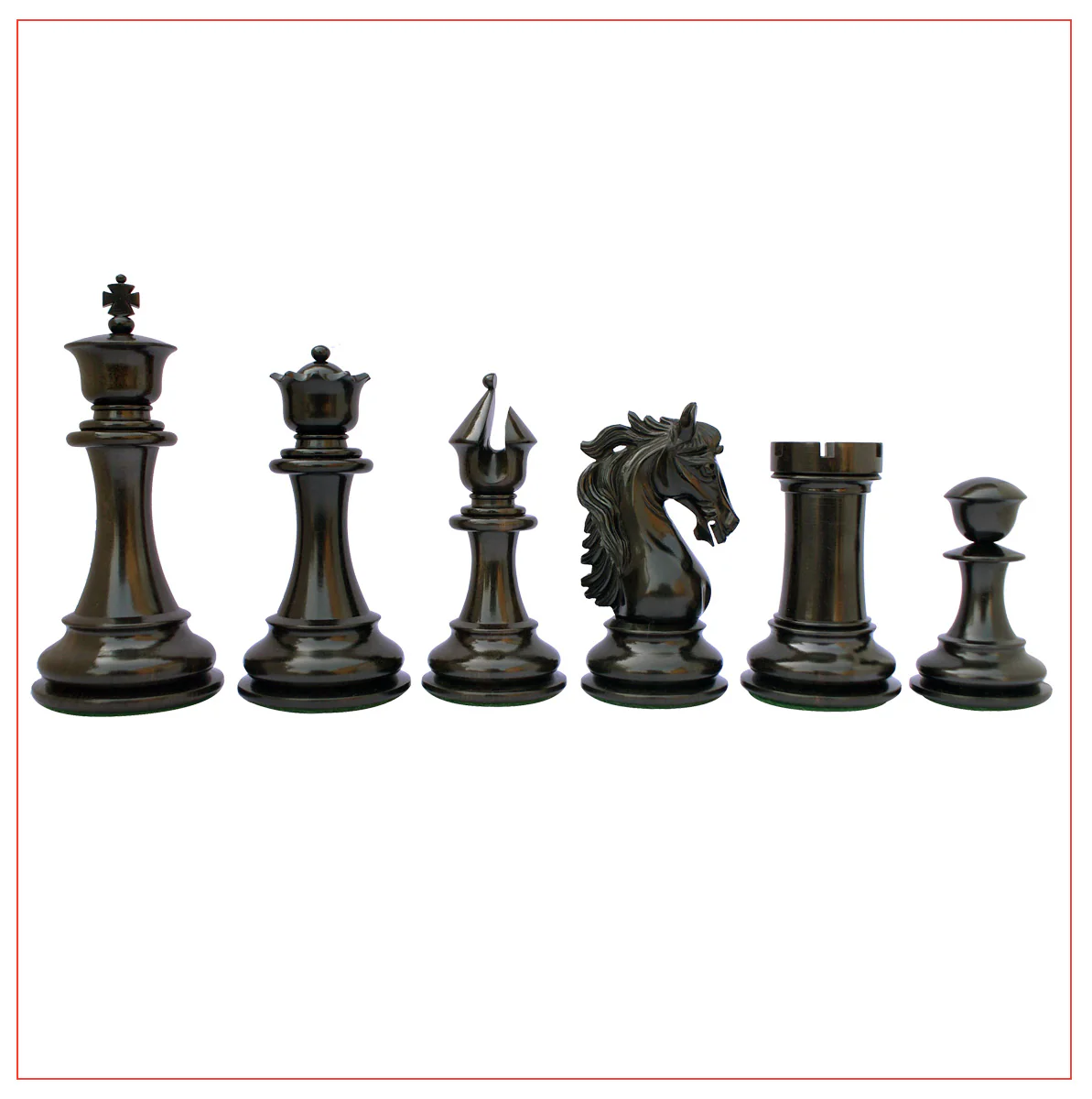 Heritage Series Ebony Staunton 4.4" Chess Set - Image 12
