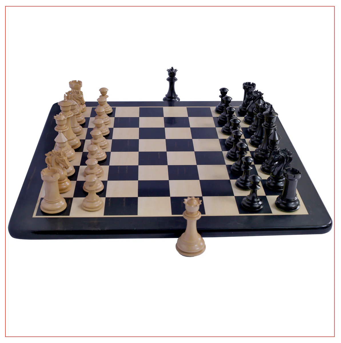 Heritage Series Ebony Staunton 4.4" Chess Set - Image 5