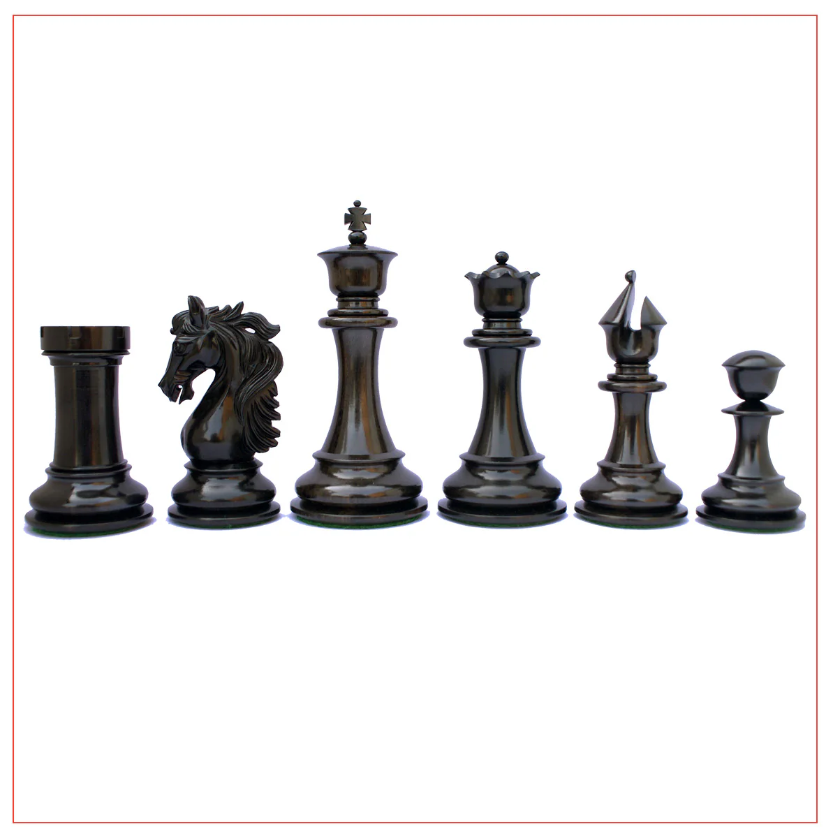 Heritage Series Ebony Staunton 4.4" Chess Set - Image 8