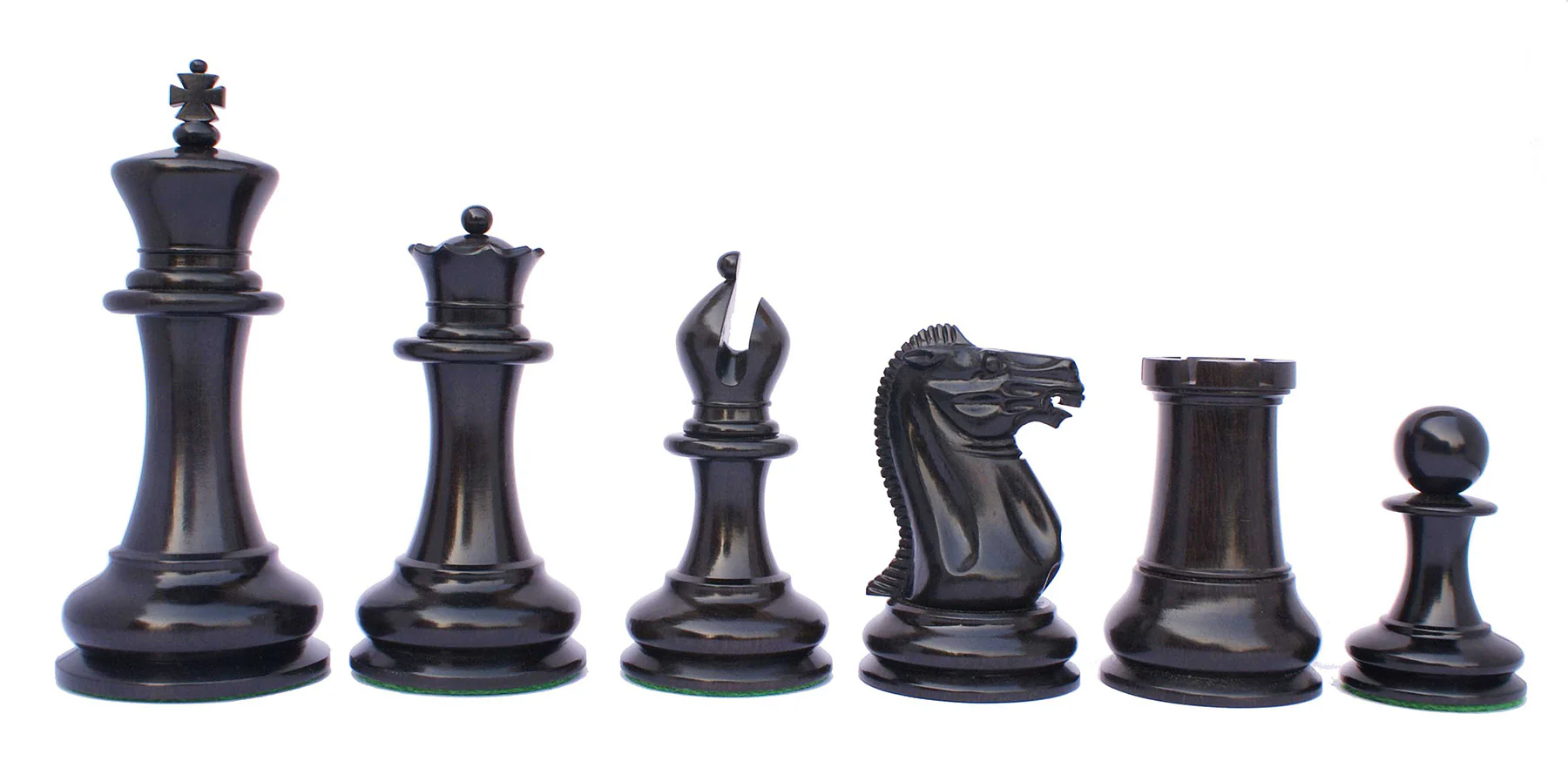 Jaques Reproduction 1870-75 Wooden Chess Pieces Ebony/Boxwood - Image 3