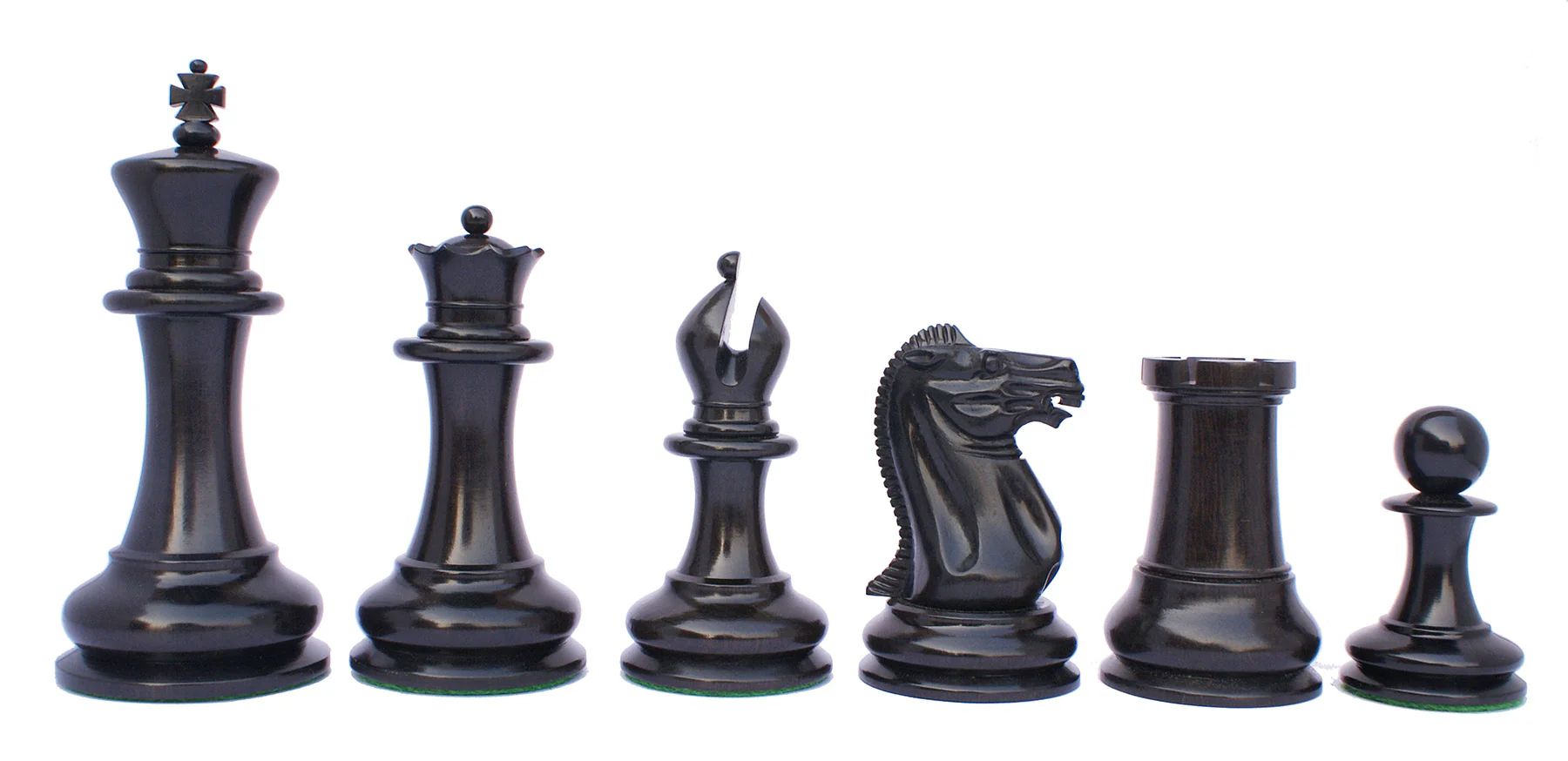 Jaques Reproduction 1870-75 Wooden Chess Pieces Ebony/Boxwood - Image 6