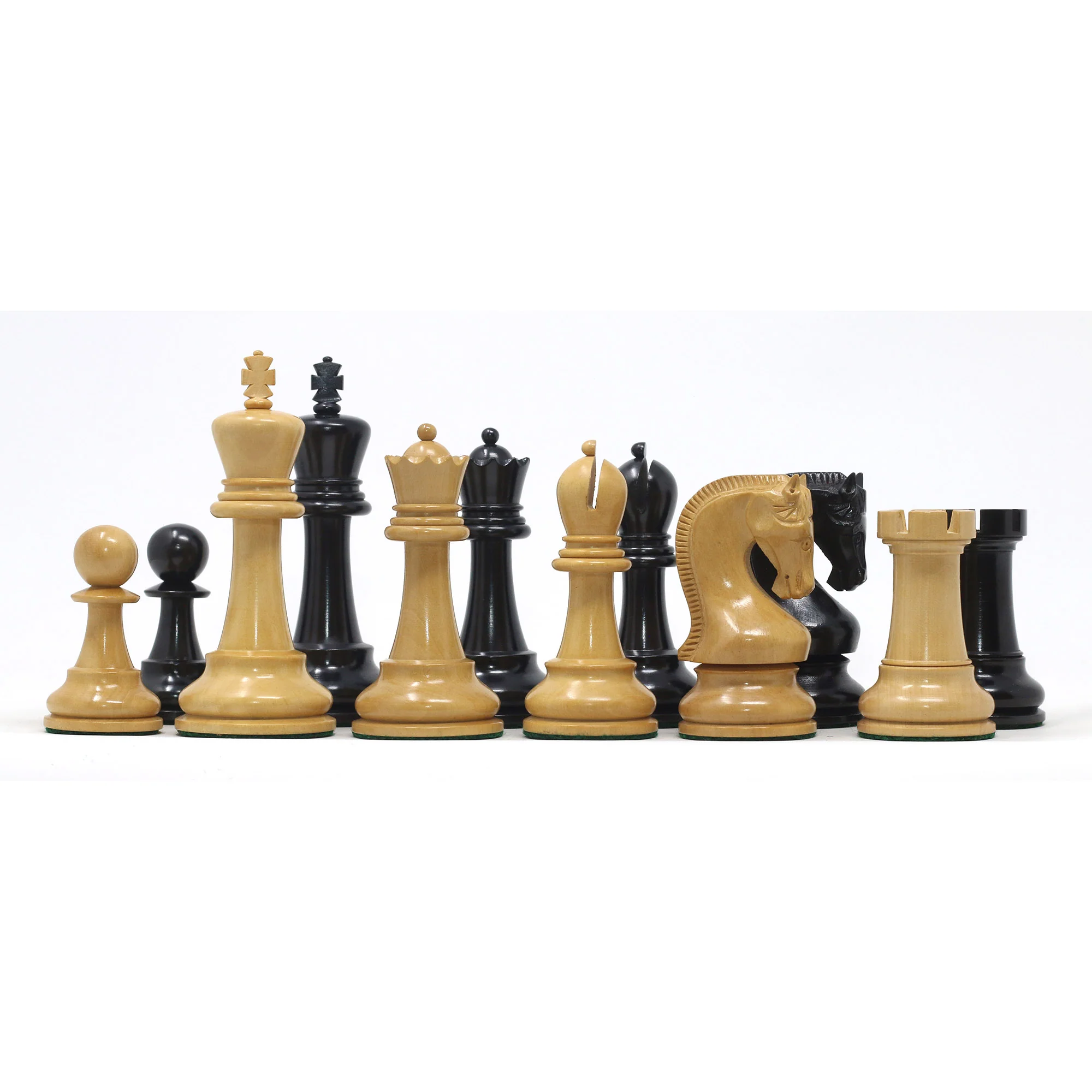 Leningrad Series 4" Chess set in Natural Boxwood and Ebonised Boxwood
