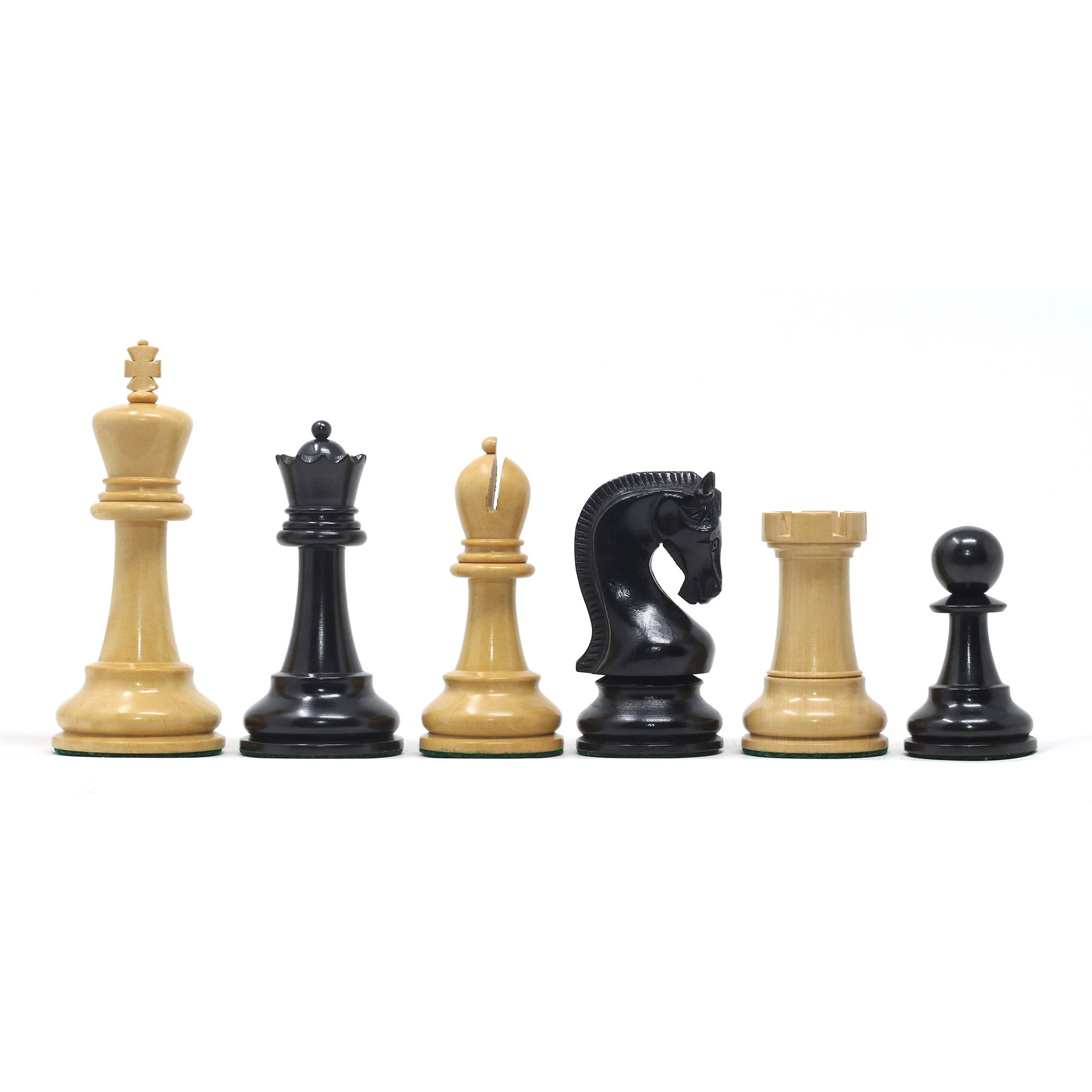 Leningrad Series 4" Chess set in Natural Boxwood and Ebonised Boxwood - Image 6