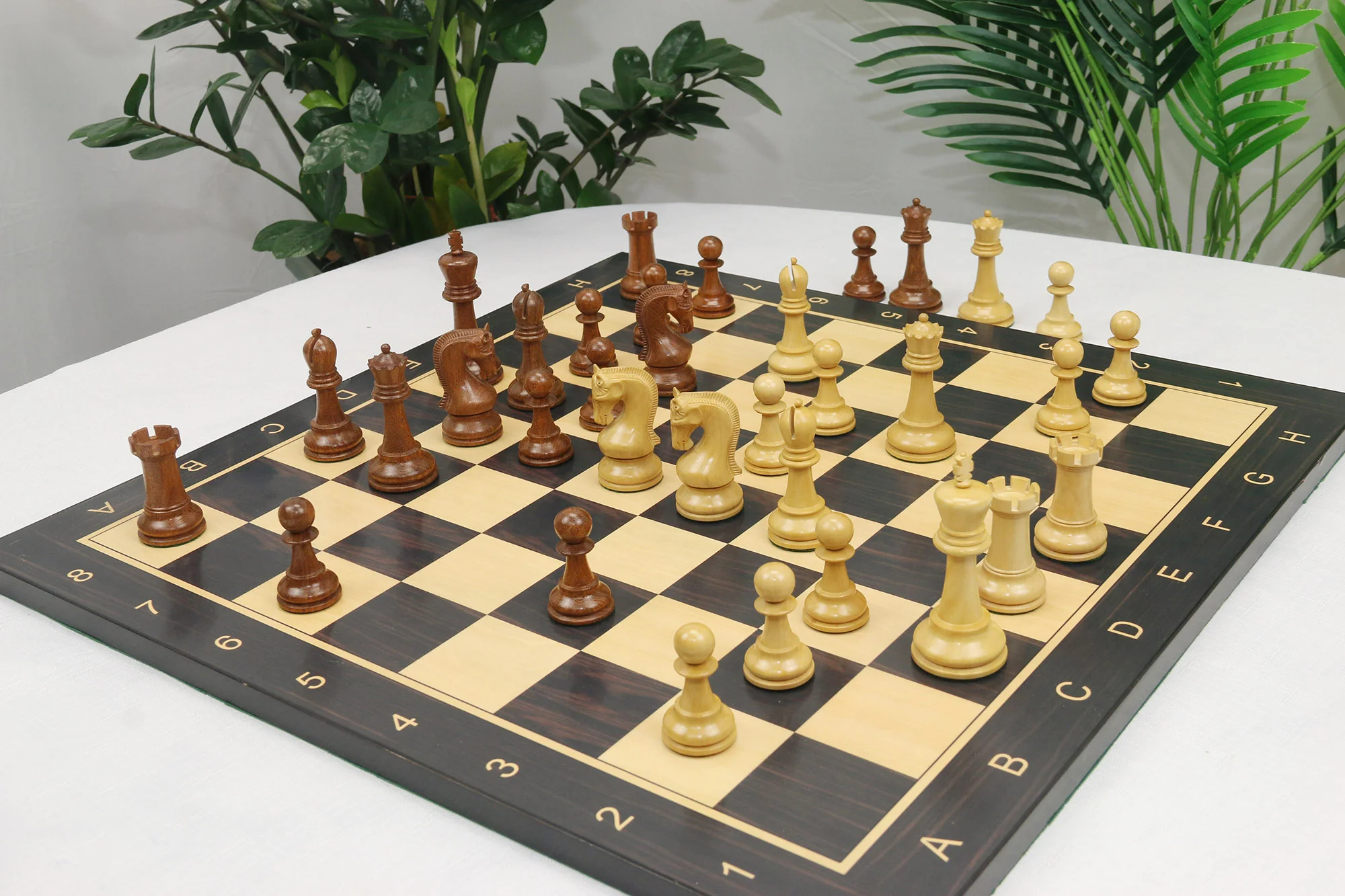 Leningrad Series 4"  Staunton Chess set in Golden Rosewood & Boxwood - Image 26