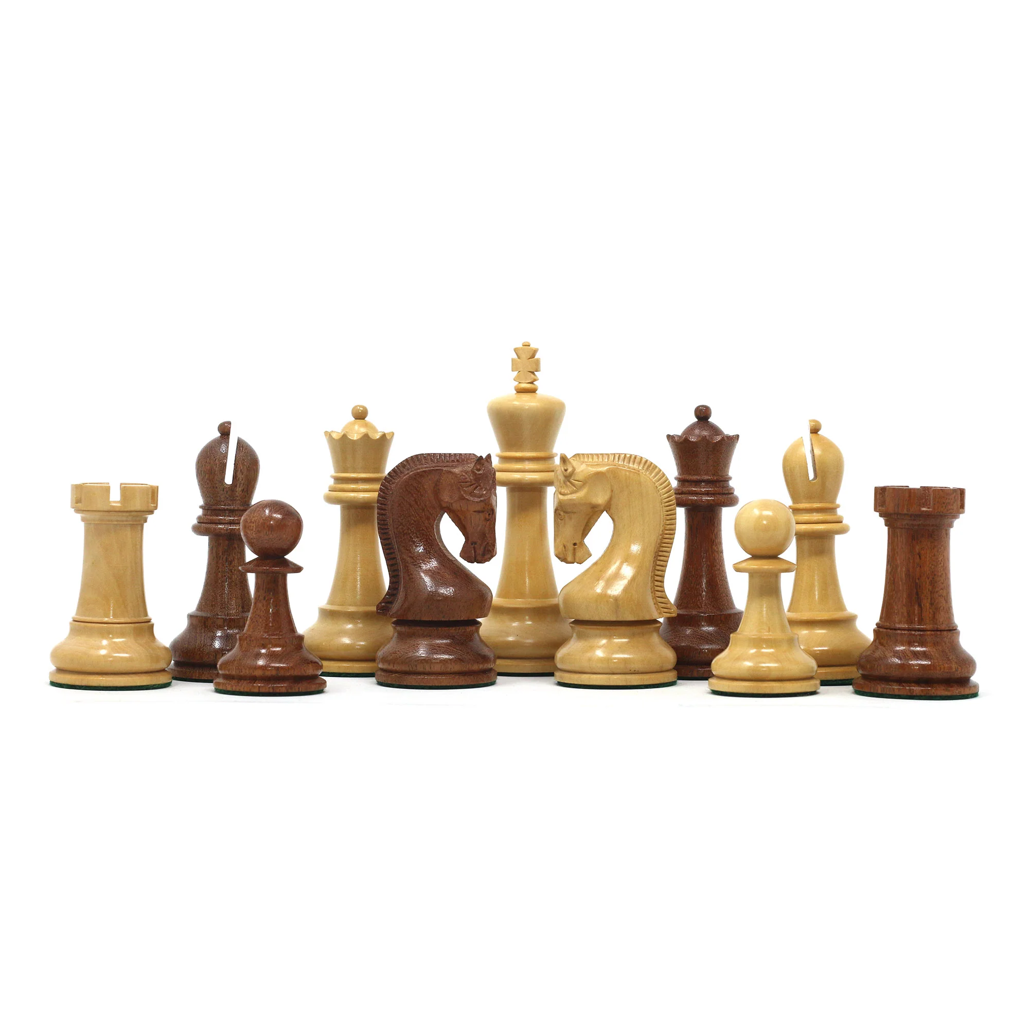 Leningrad Series 4"  Staunton Chess set in Golden Rosewood & Boxwood - Image 3