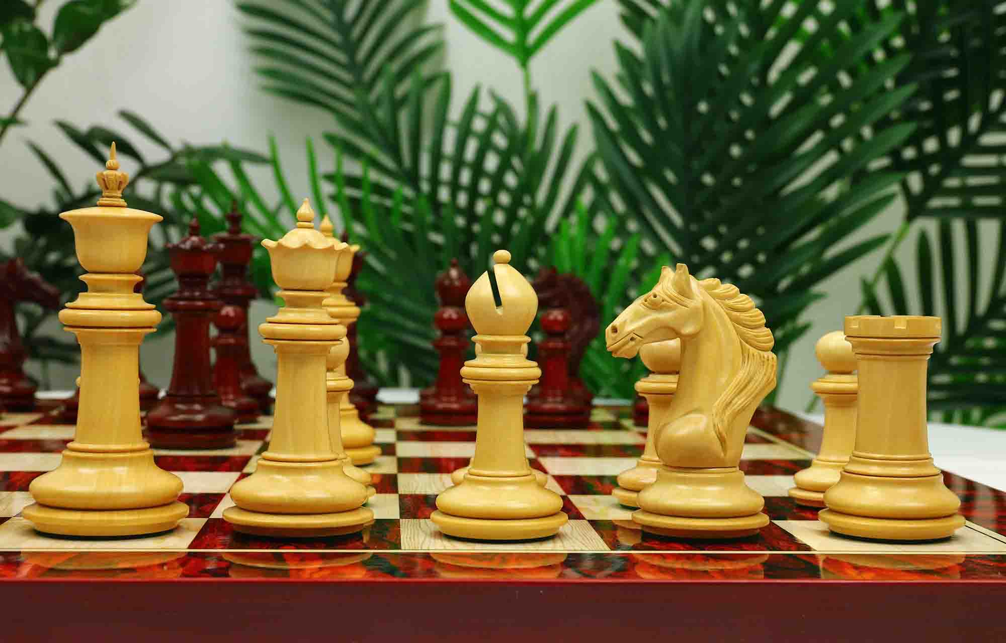 Macedon Series Luxury Staunton 4.4" Boxwood and Bud Rosewood wood Chess set - Image 14