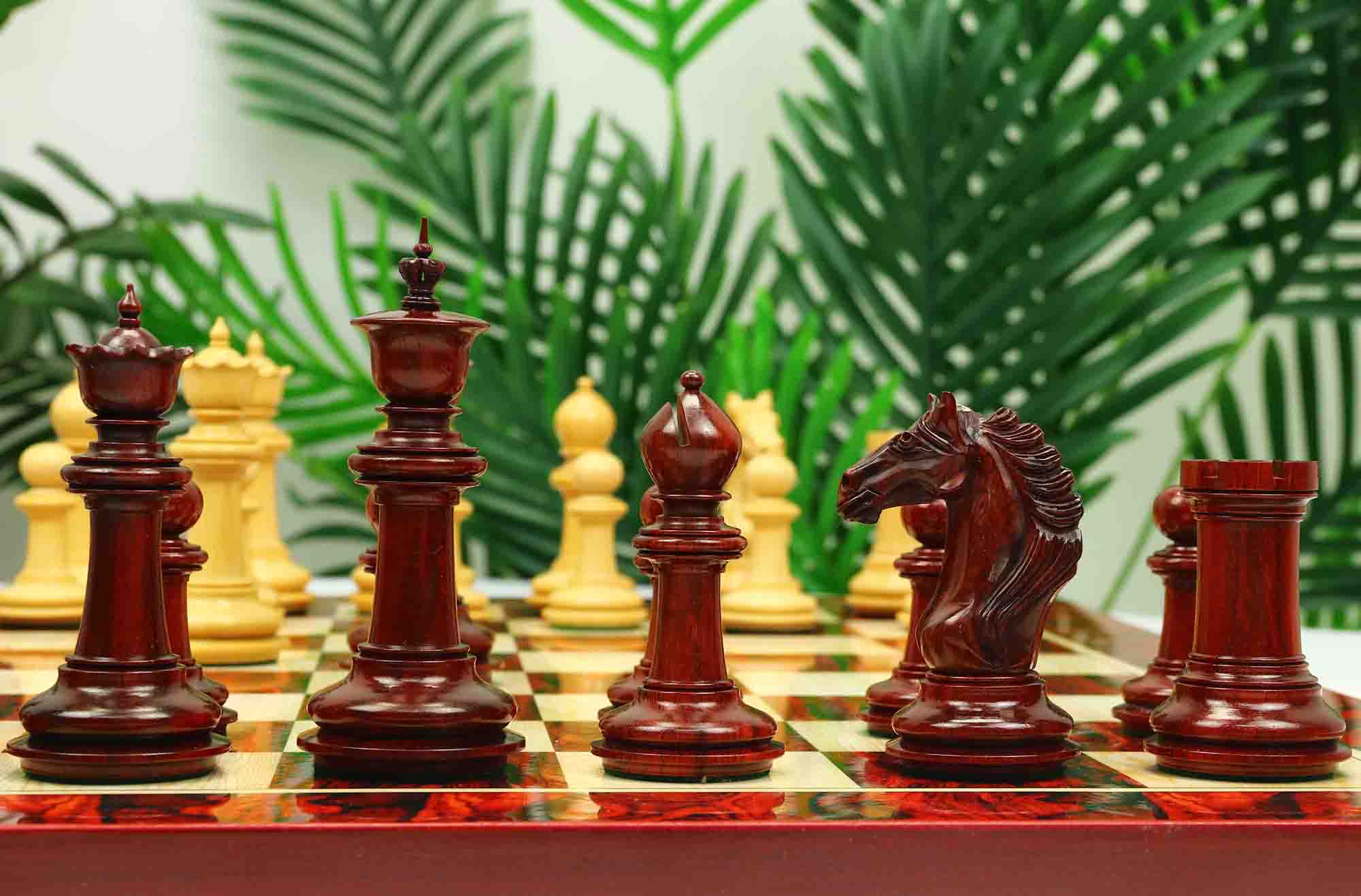 Macedon Series Luxury Staunton 4.4" Boxwood and Bud Rosewood wood Chess set - Image 15