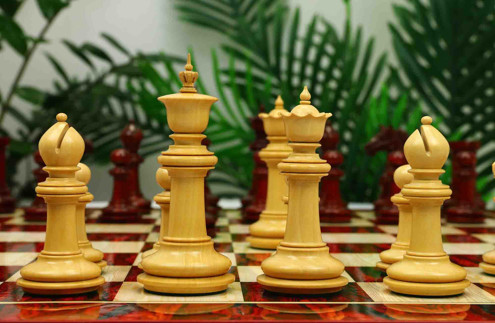 Macedon Series Luxury Staunton 4.4" Boxwood and Bud Rosewood wood Chess set - Image 16