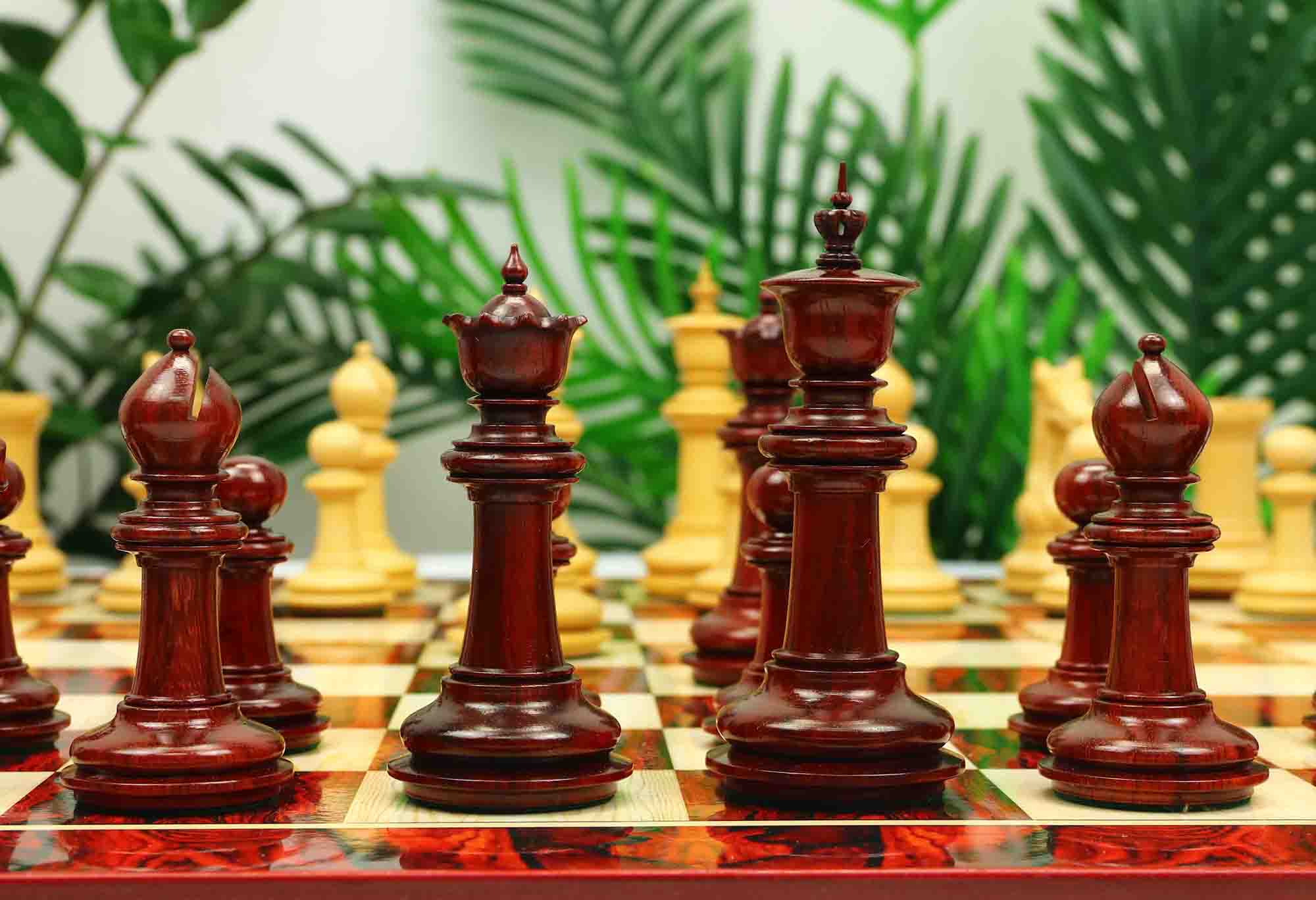 Macedon Series Luxury Staunton 4.4" Boxwood and Bud Rosewood wood Chess set - Image 17