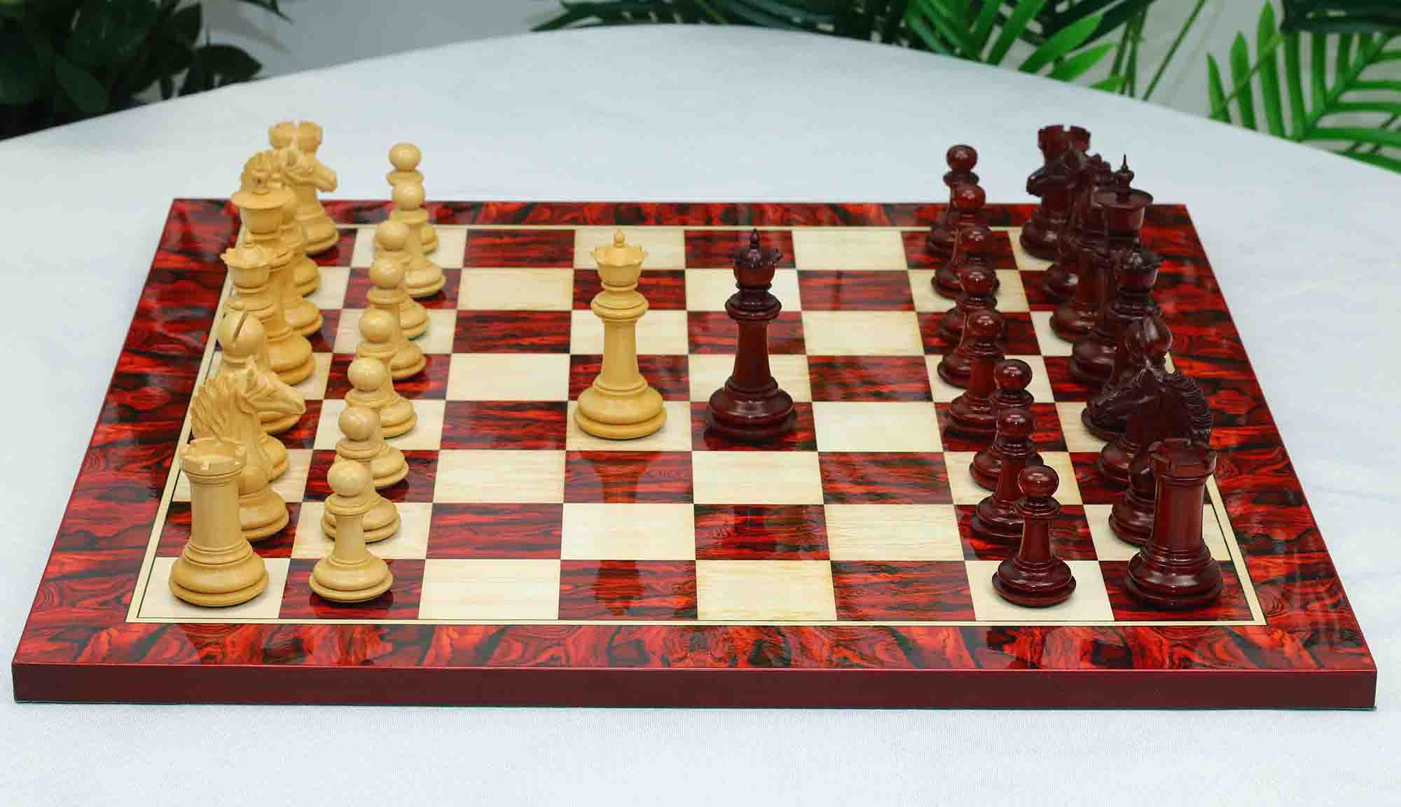 Macedon Series Luxury Staunton 4.4" Boxwood and Bud Rosewood wood Chess set - Image 18
