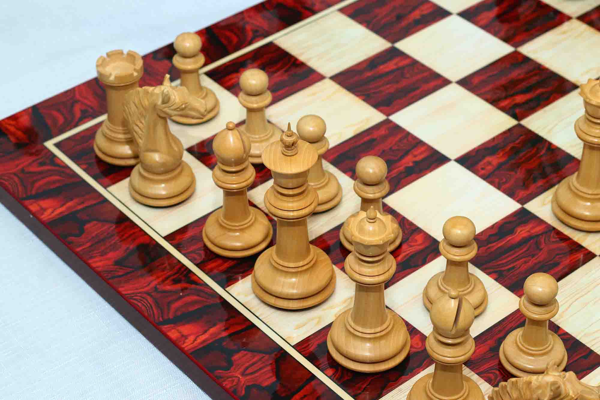 Macedon Series Luxury Staunton 4.4" Boxwood and Bud Rosewood wood Chess set - Image 19