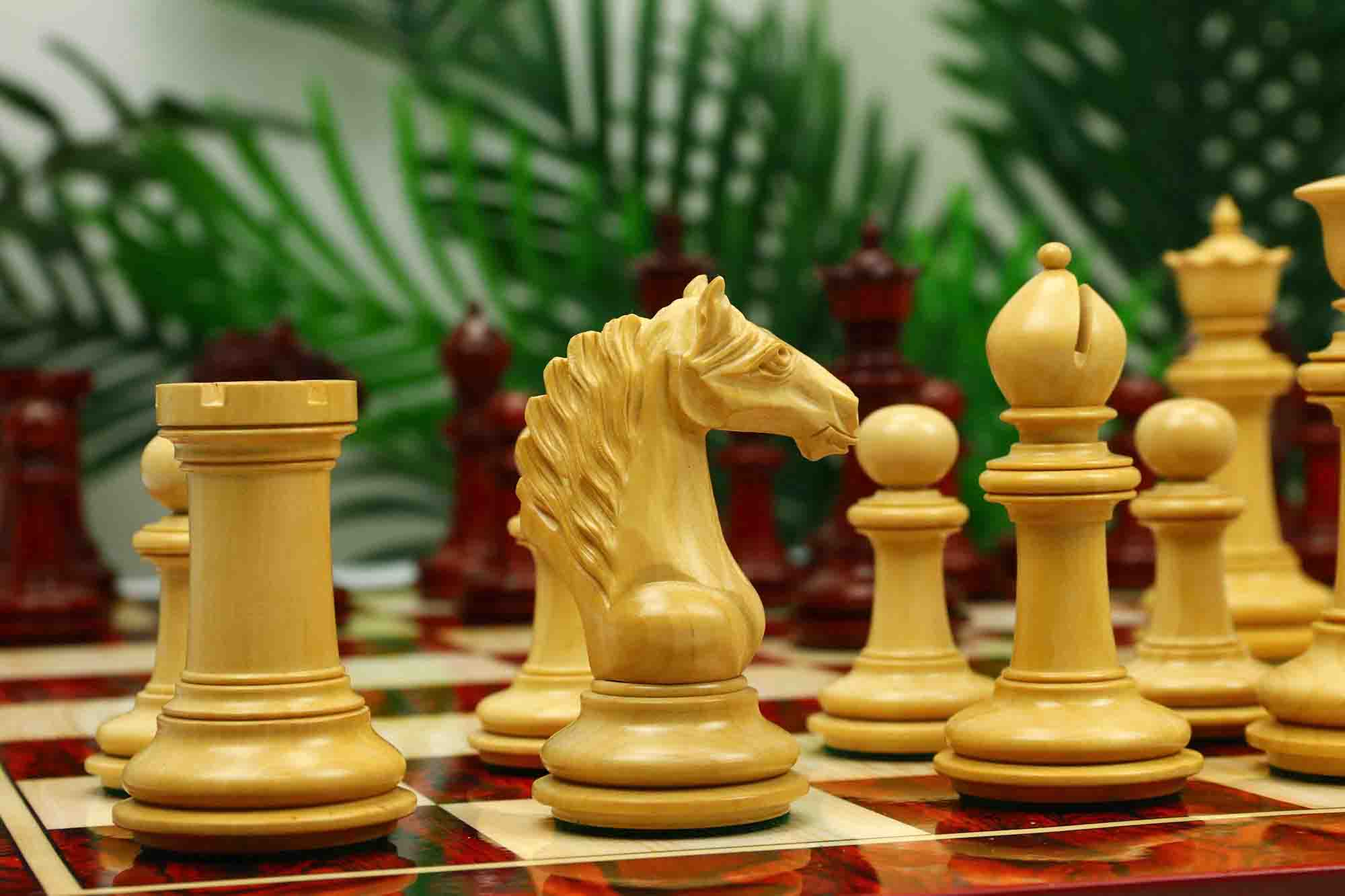 Macedon Series Luxury Staunton 4.4" Boxwood and Bud Rosewood wood Chess set - Image 20