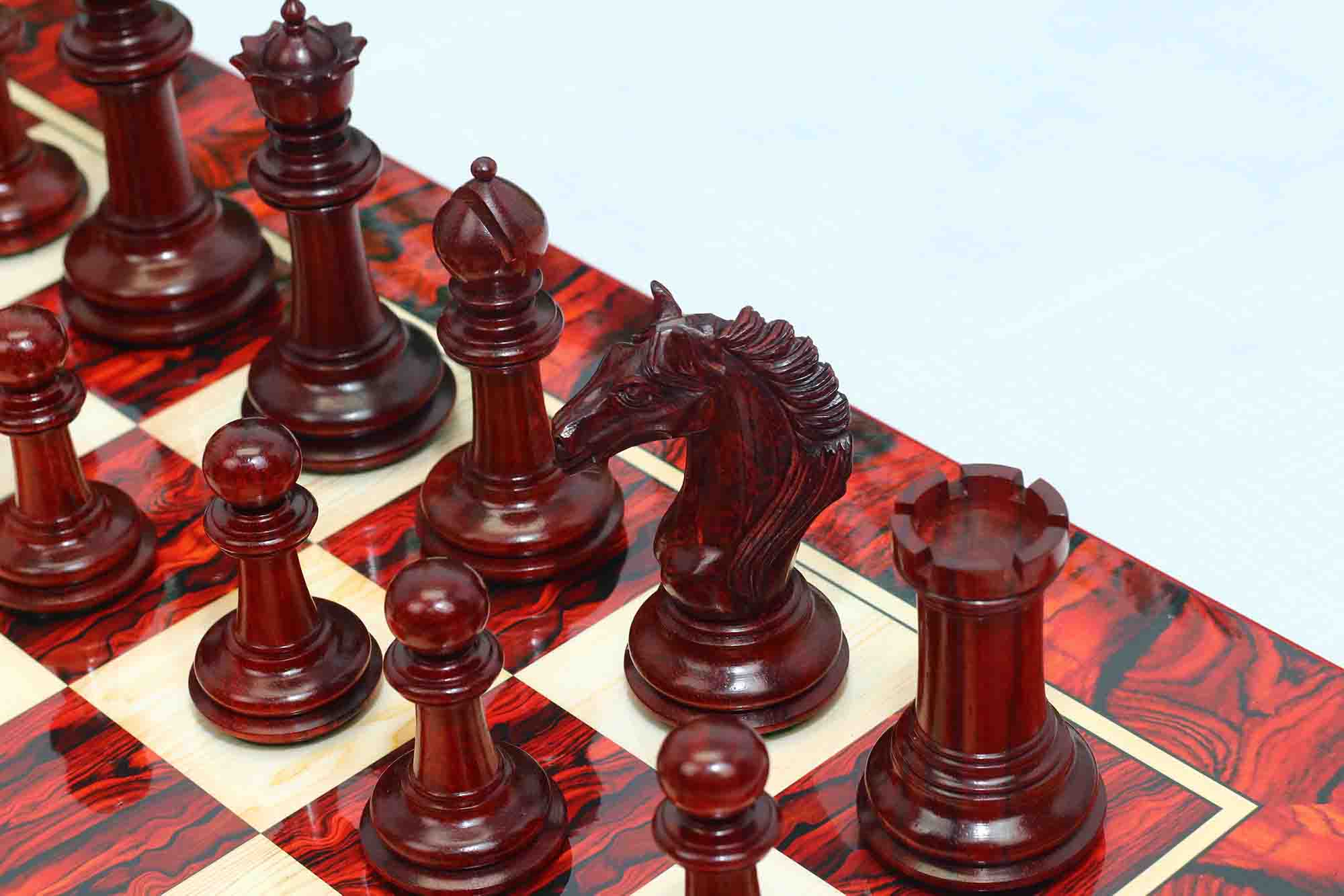 Macedon Series Luxury Staunton 4.4" Boxwood and Bud Rosewood wood Chess set - Image 21
