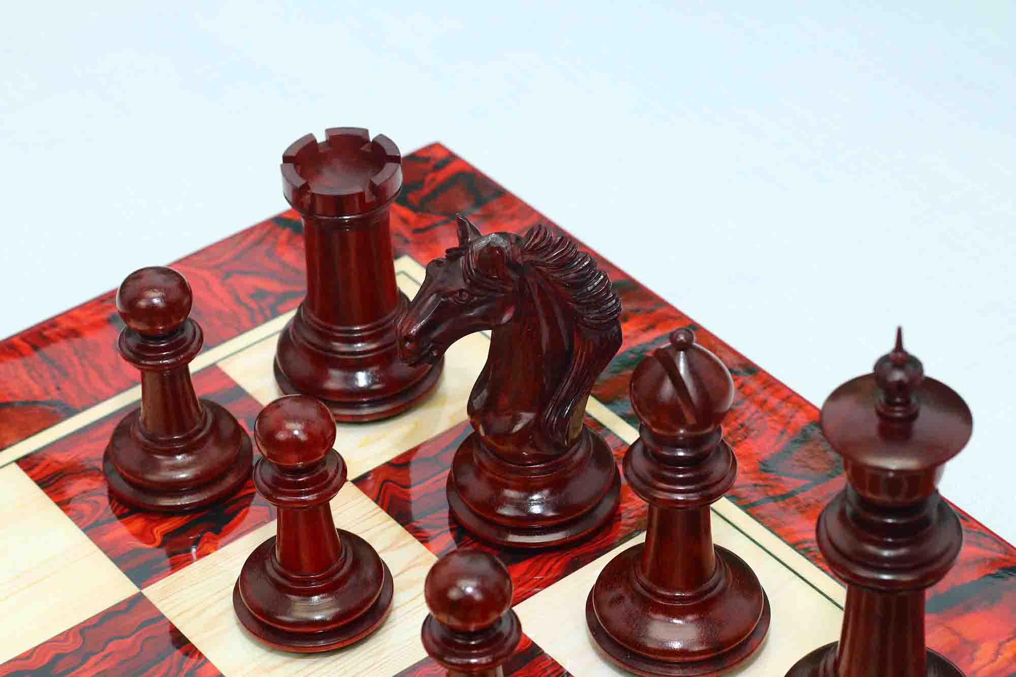 Macedon Series Luxury Staunton 4.4" Boxwood and Bud Rosewood wood Chess set - Image 23