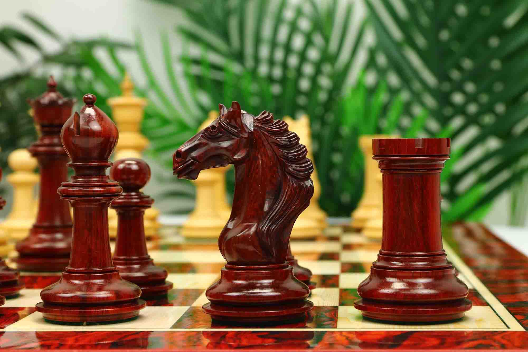 Macedon Series Luxury Staunton 4.4" Boxwood and Bud Rosewood wood Chess set - Image 25