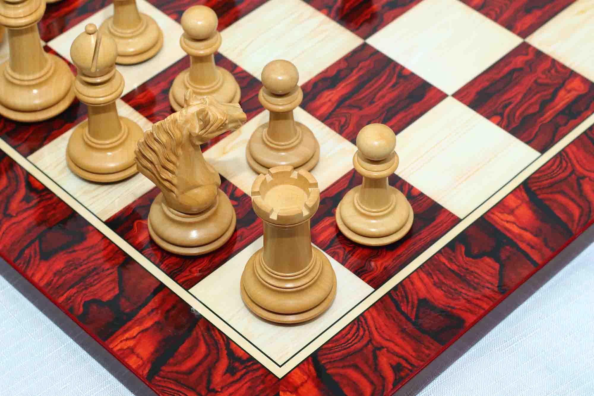 Macedon Series Luxury Staunton 4.4" Boxwood and Bud Rosewood wood Chess set - Image 26