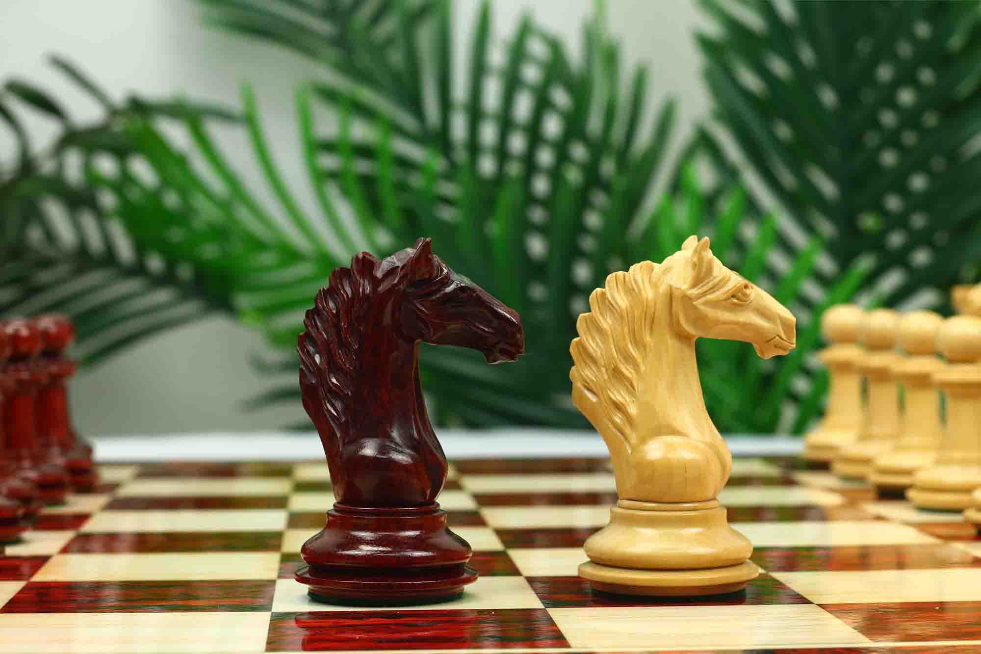 Macedon Series Luxury Staunton 4.4" Boxwood and Bud Rosewood wood Chess set - Image 27