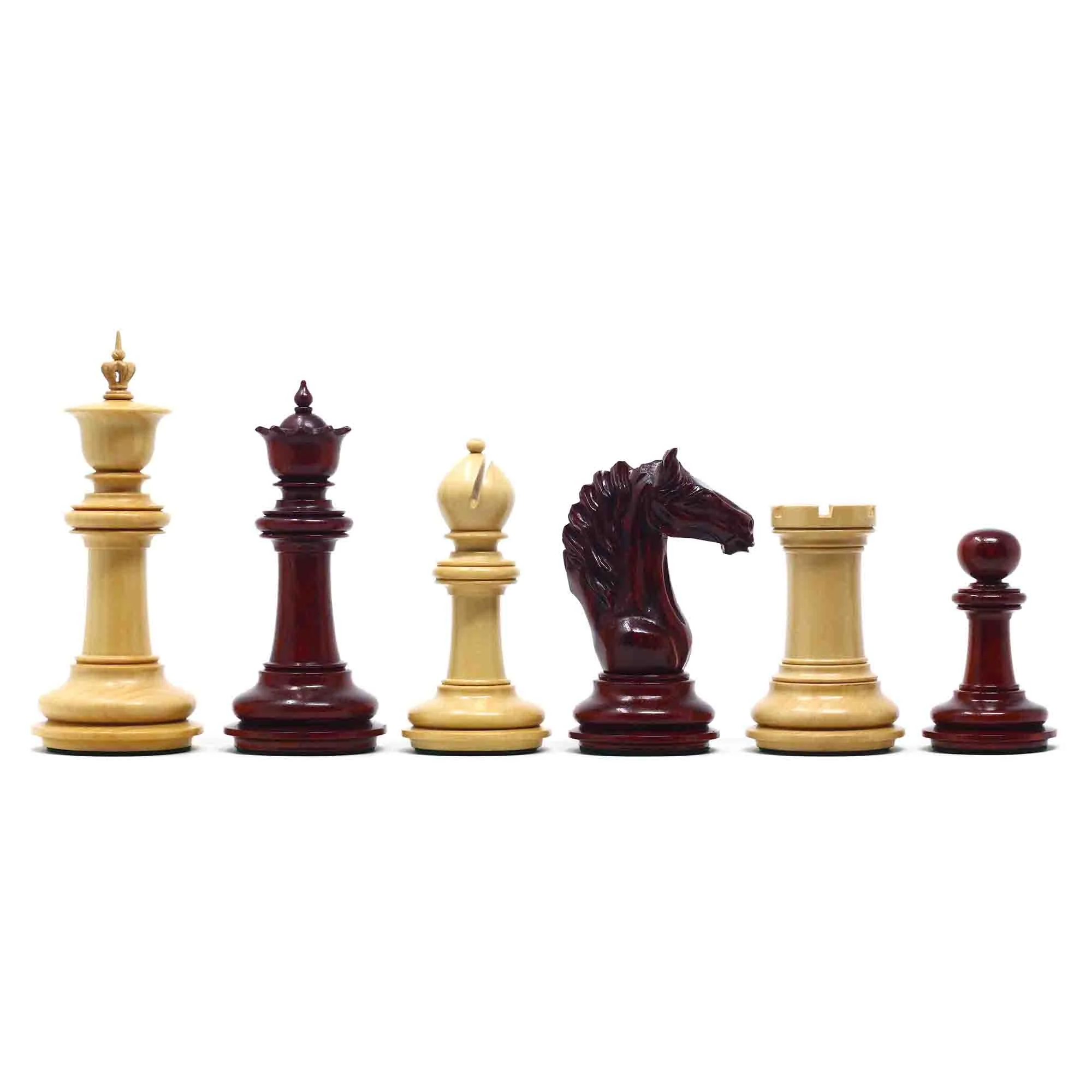 Macedon Series Luxury Staunton 4.4" Boxwood and Bud Rosewood wood Chess set - Image 3