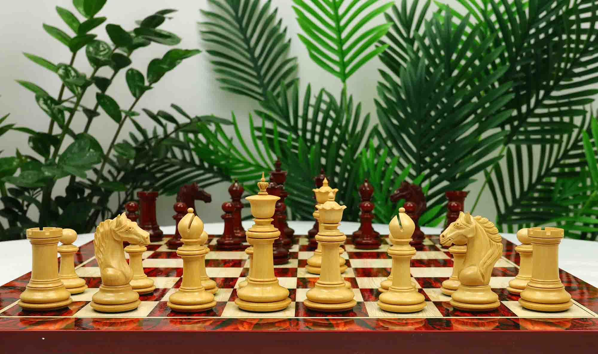 Macedon Series Luxury Staunton 4.4" Boxwood and Bud Rosewood wood Chess set - Image 30
