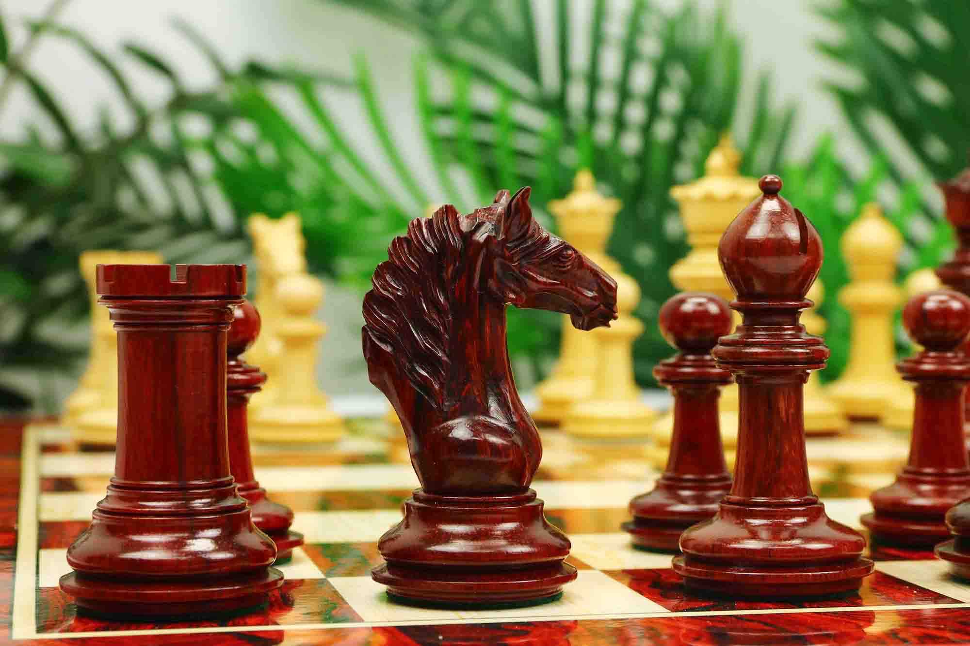 Macedon Series Luxury Staunton 4.4" Boxwood and Bud Rosewood wood Chess set - Image 31